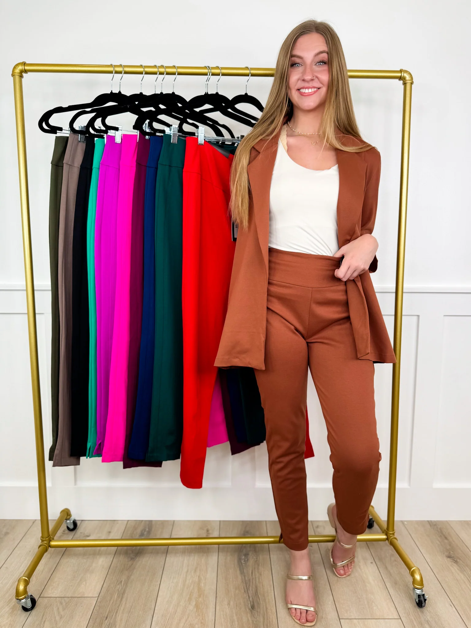 28" Inseam Dear Scarlett Big Money Moves High-Rise Bottoms - 12 colors! - Image 4