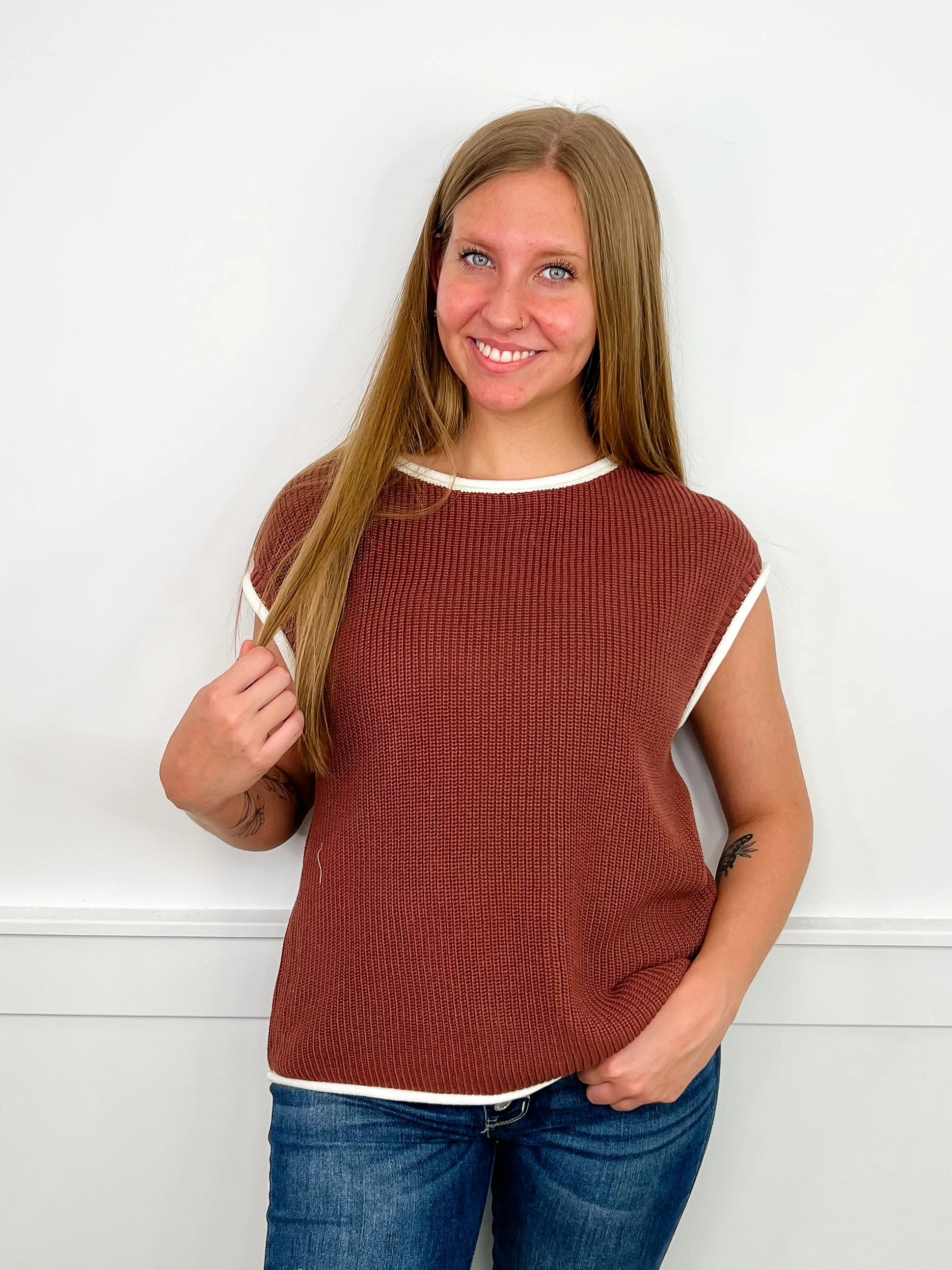 A Sigh of Relief Knit Short Sleeve Avery Mae Sweater Top - 5 colors! - Image 2