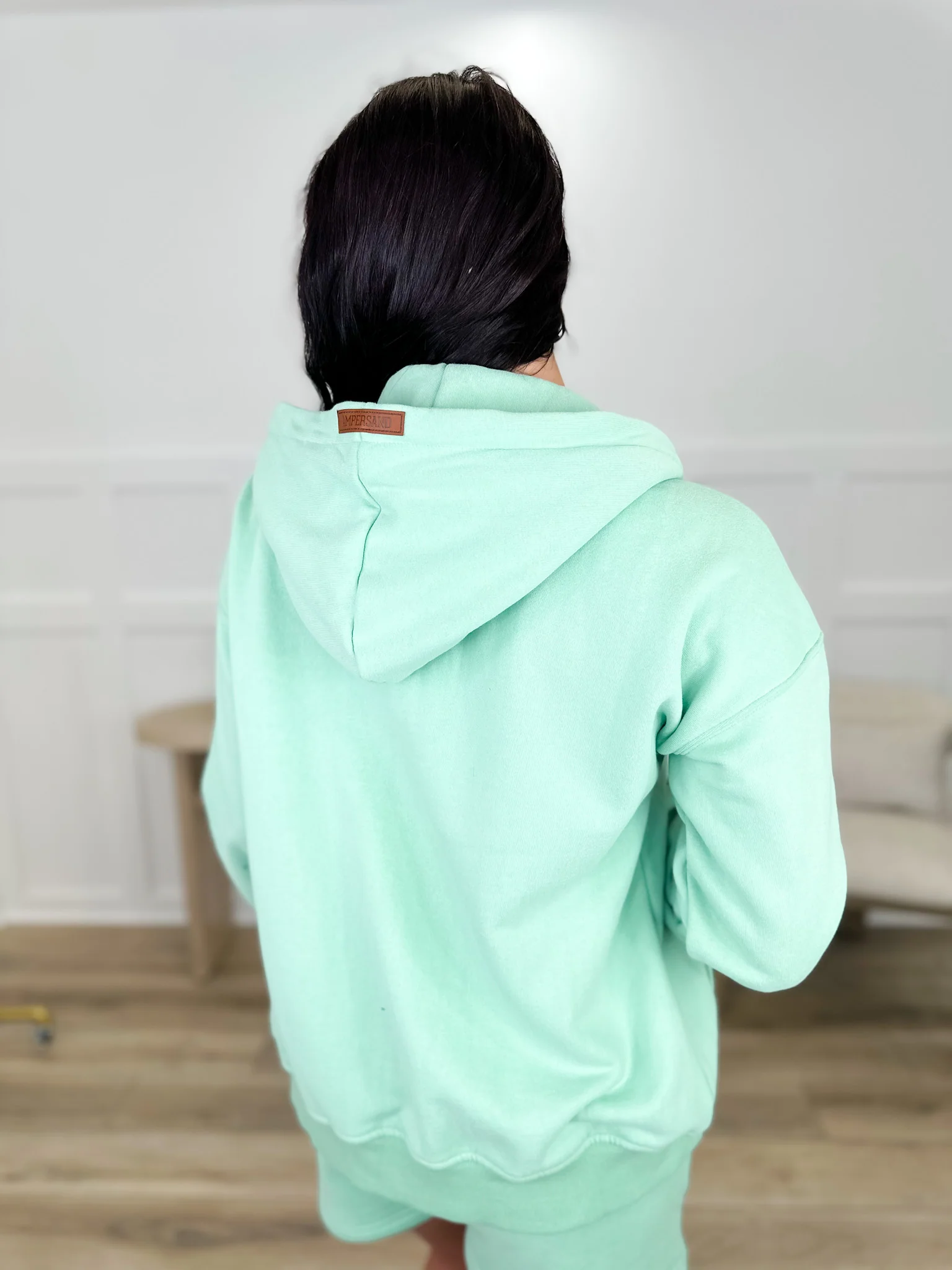 All in My Head Cotton Blend Long Sleeve Green Avery Mae Full Zip Hoodie Sweatshirt - Image 3