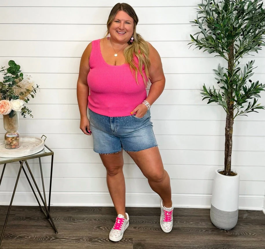 All You Deserve Knit Pink Avery Mae Tank Top - Image 3