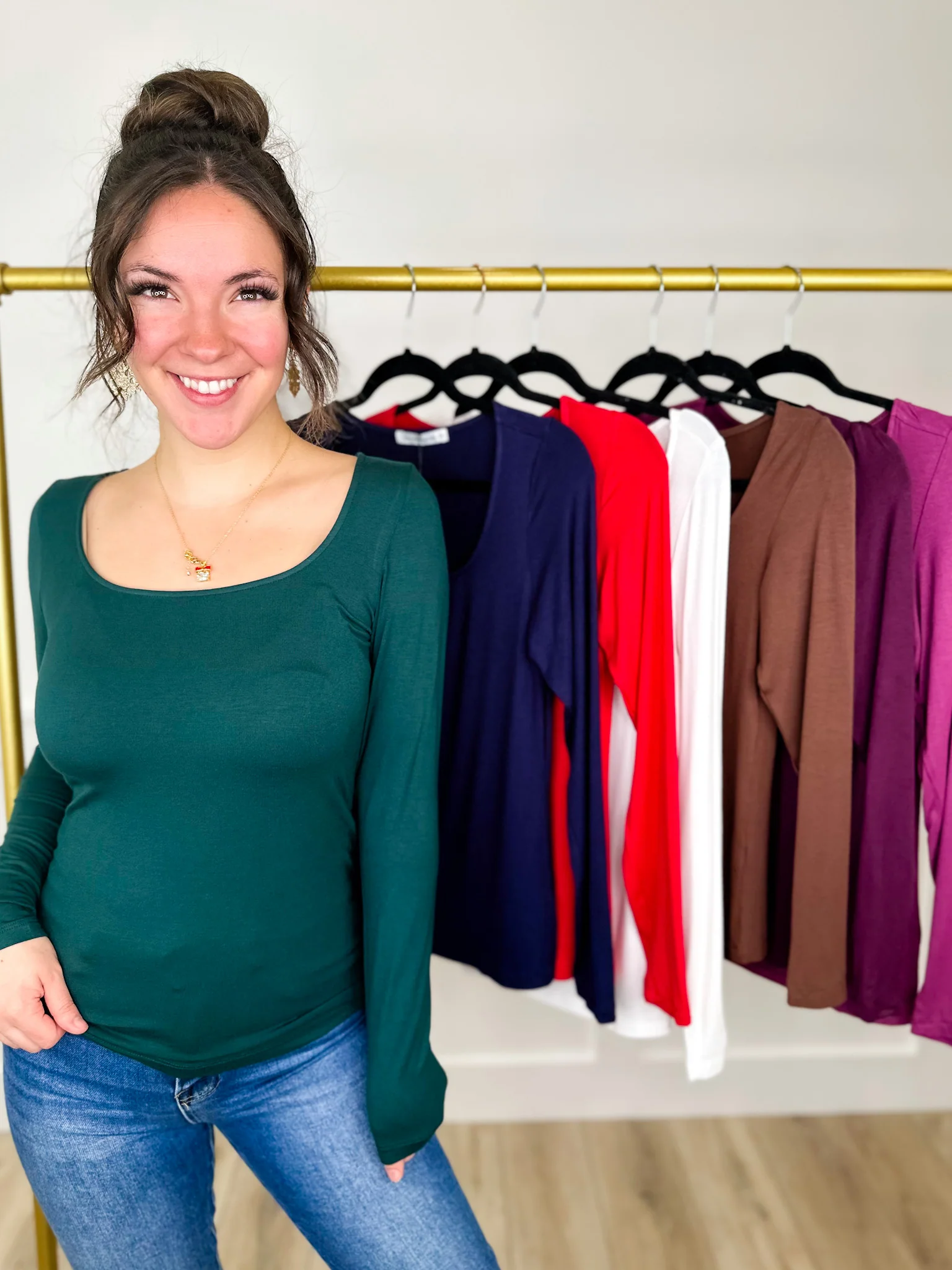 Basic A Better Idea Rayon Blend Long Sleeve Avery Mae Top - 7 colors!