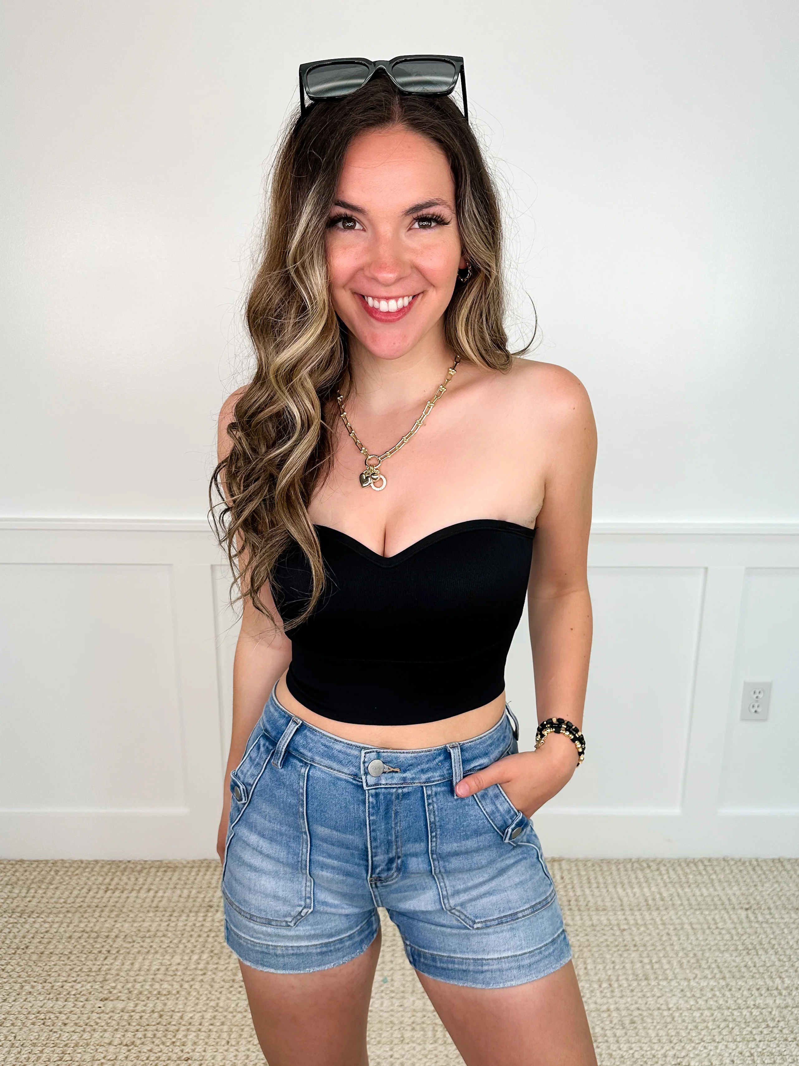 Basic Feeling Secure Strapless Avery Mae Strapless Crop Top - 2 colors! - Image 2