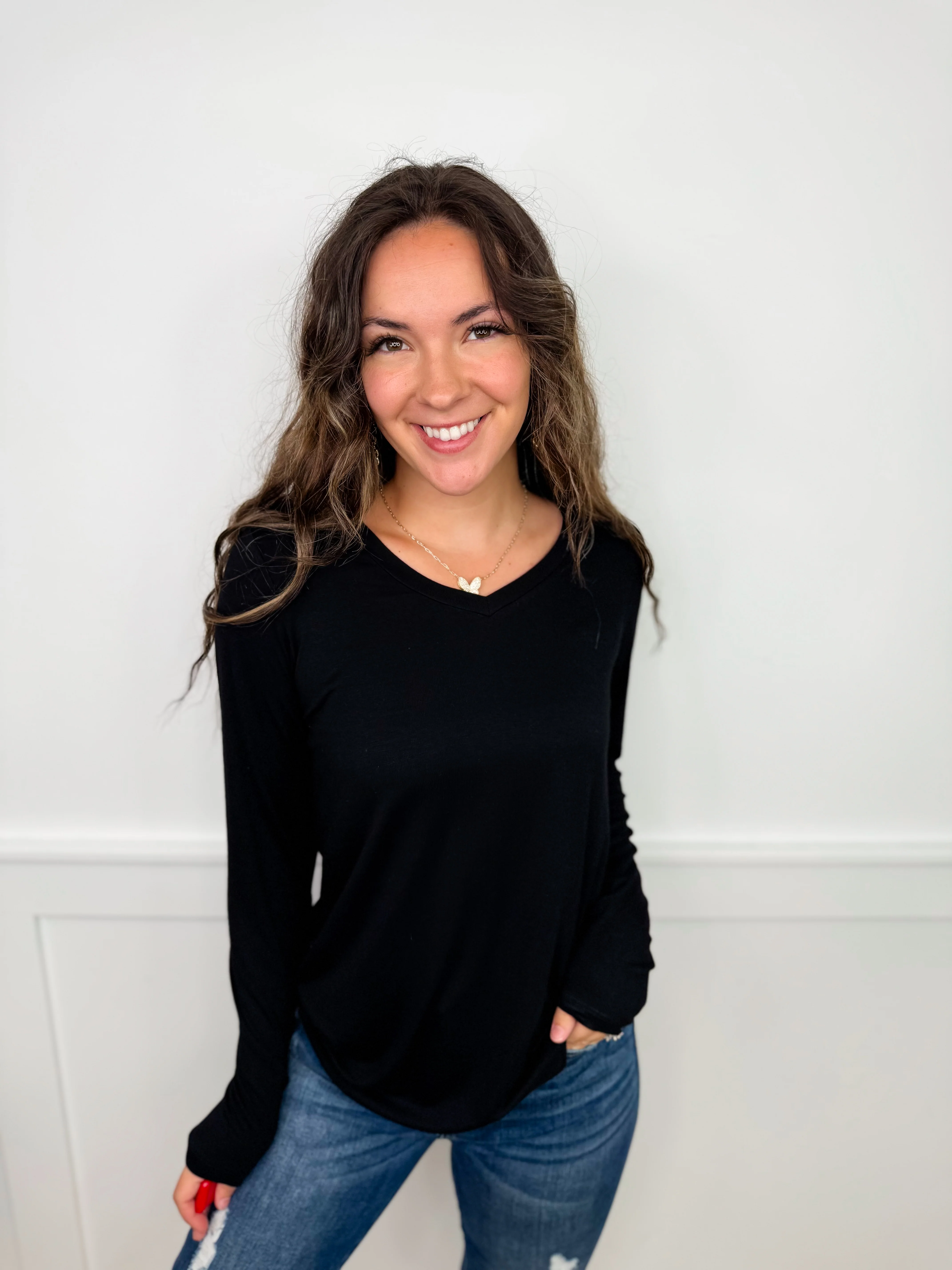 Basic Gonna Be Forever Rayon Blend Long Sleeve Avery Mae Top - 3 colors! - Image 5