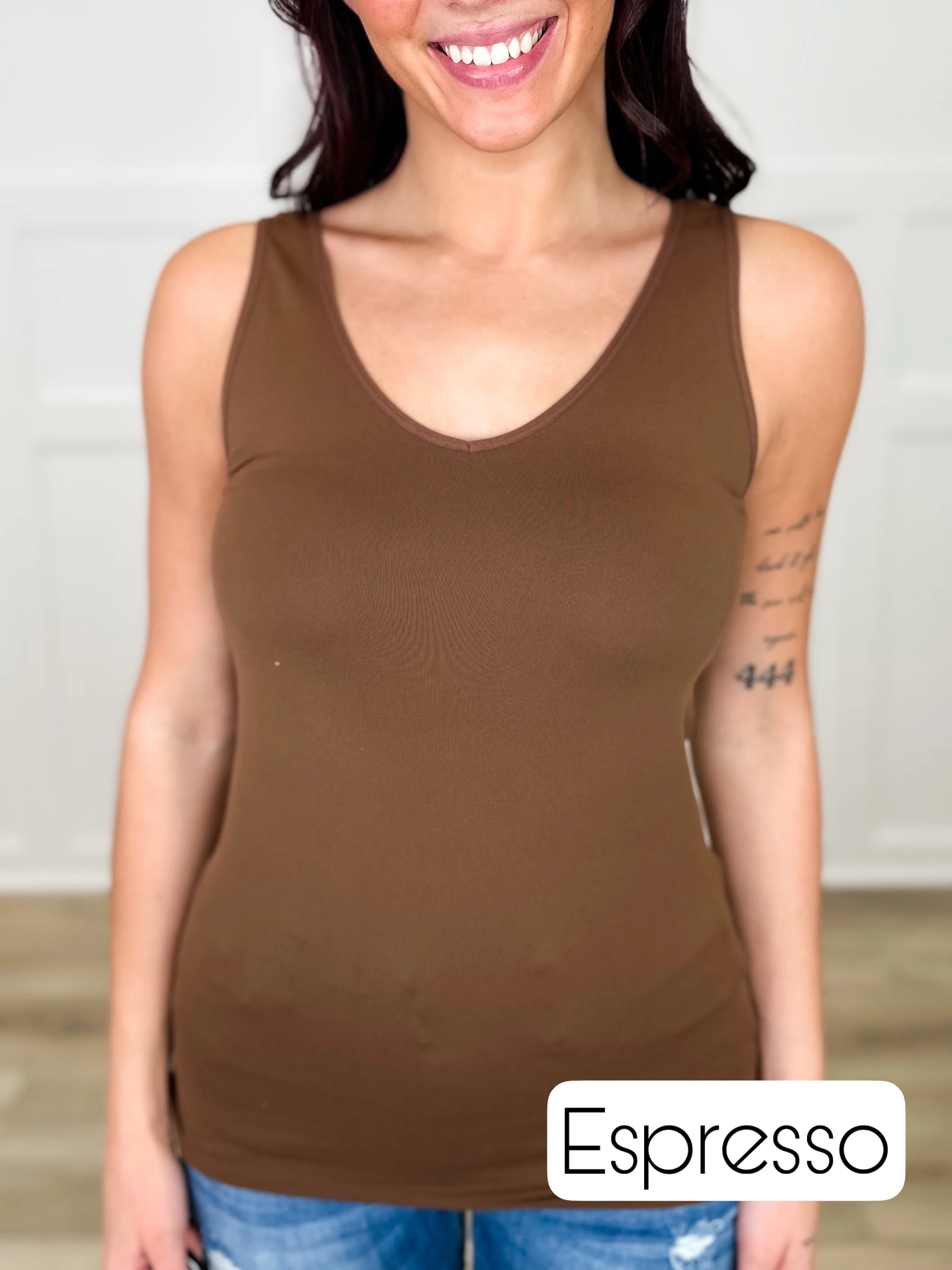 Basic Reversible V & Scoop Neck Tank Top - Multiple Colors - Image 15