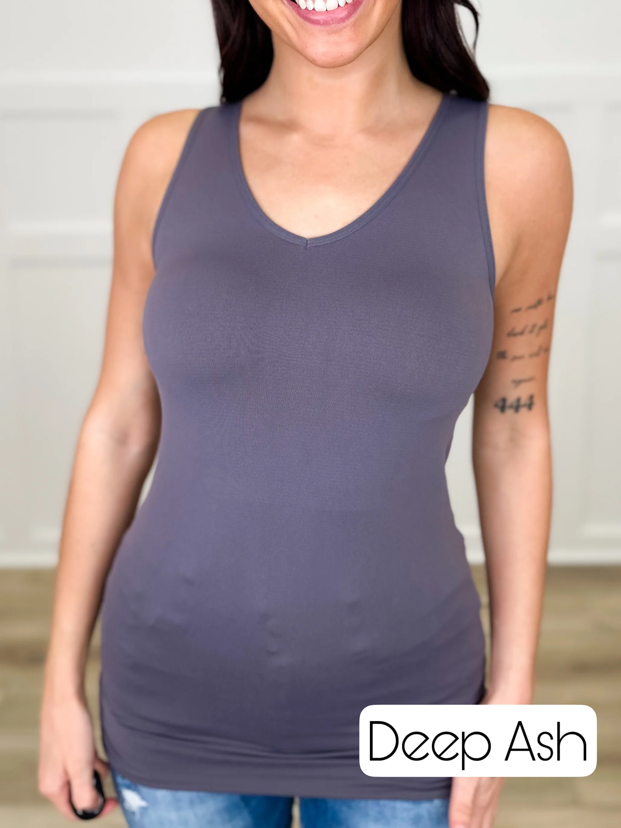 Basic Reversible V & Scoop Neck Tank Top - Multiple Colors - Image 18