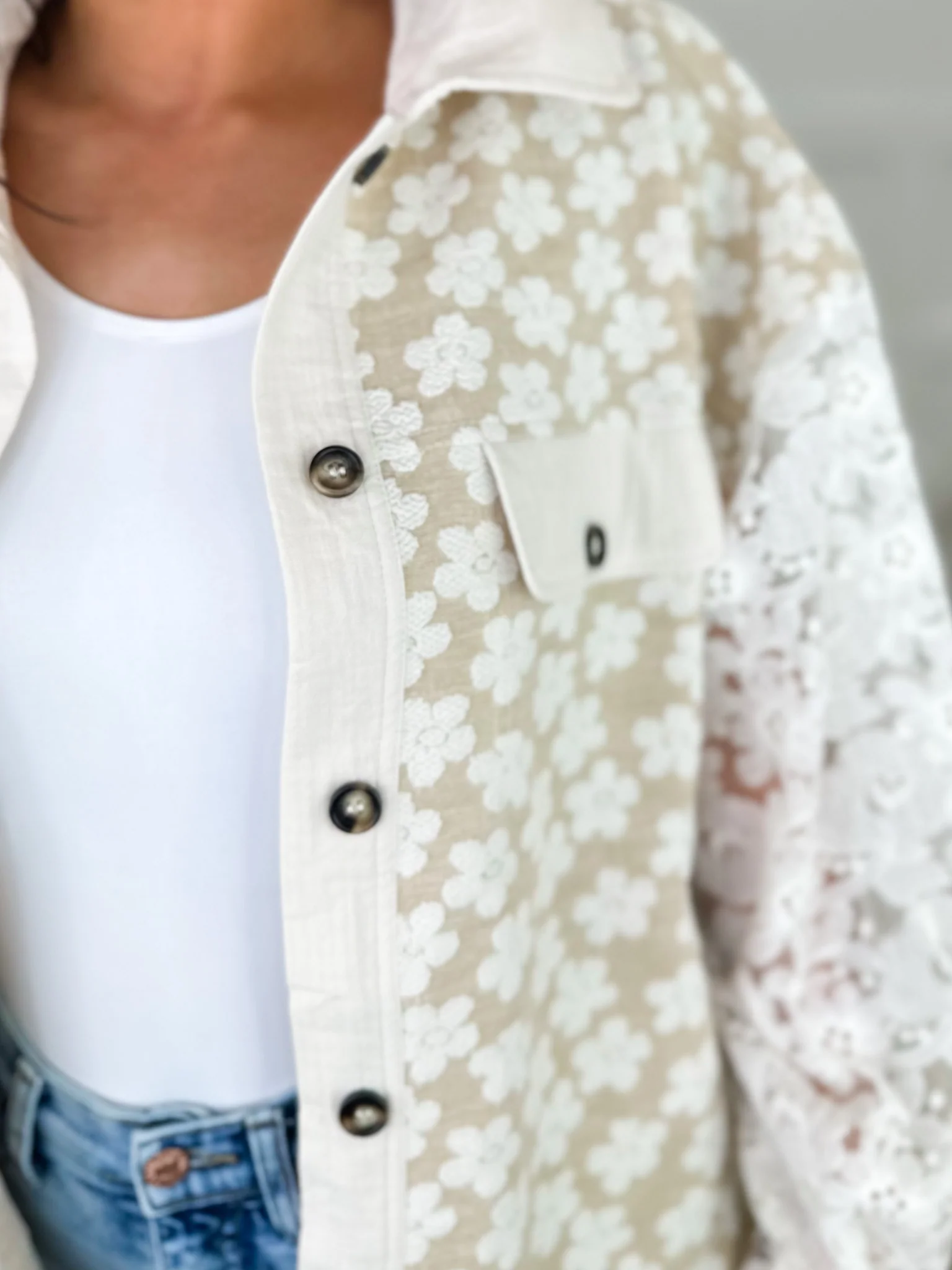 Carry it With Me Long Sleeve Tan Avery Mae Button Up Top - Image 3