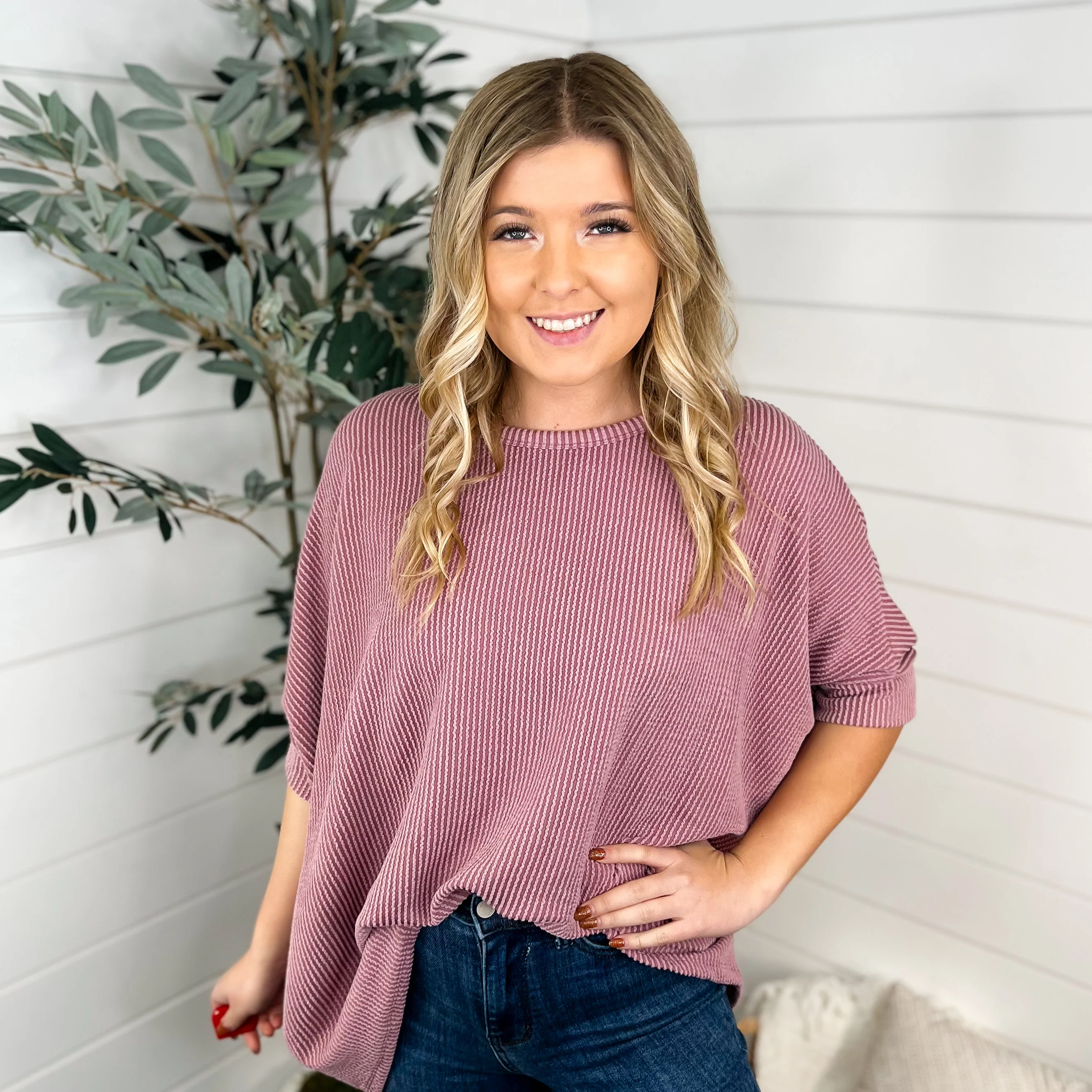 Complete Harmony Ribbed Dolmen Sleeve Avery Mae Top - 6 options! - Image 6