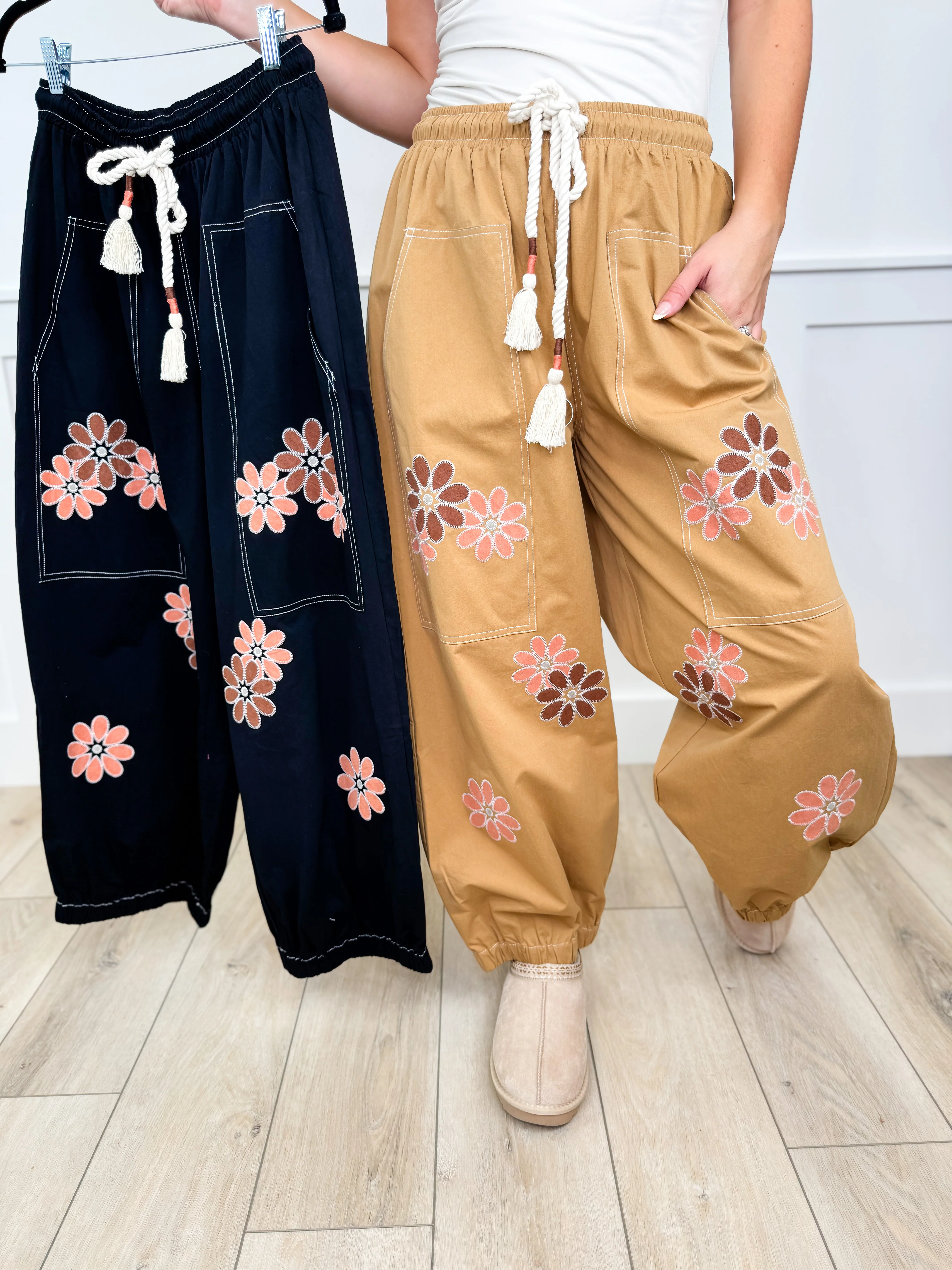 Confessions of a Girl High-Rise Cotton Wide Leg Avery Mae Cropped Joggers - 2 colors!