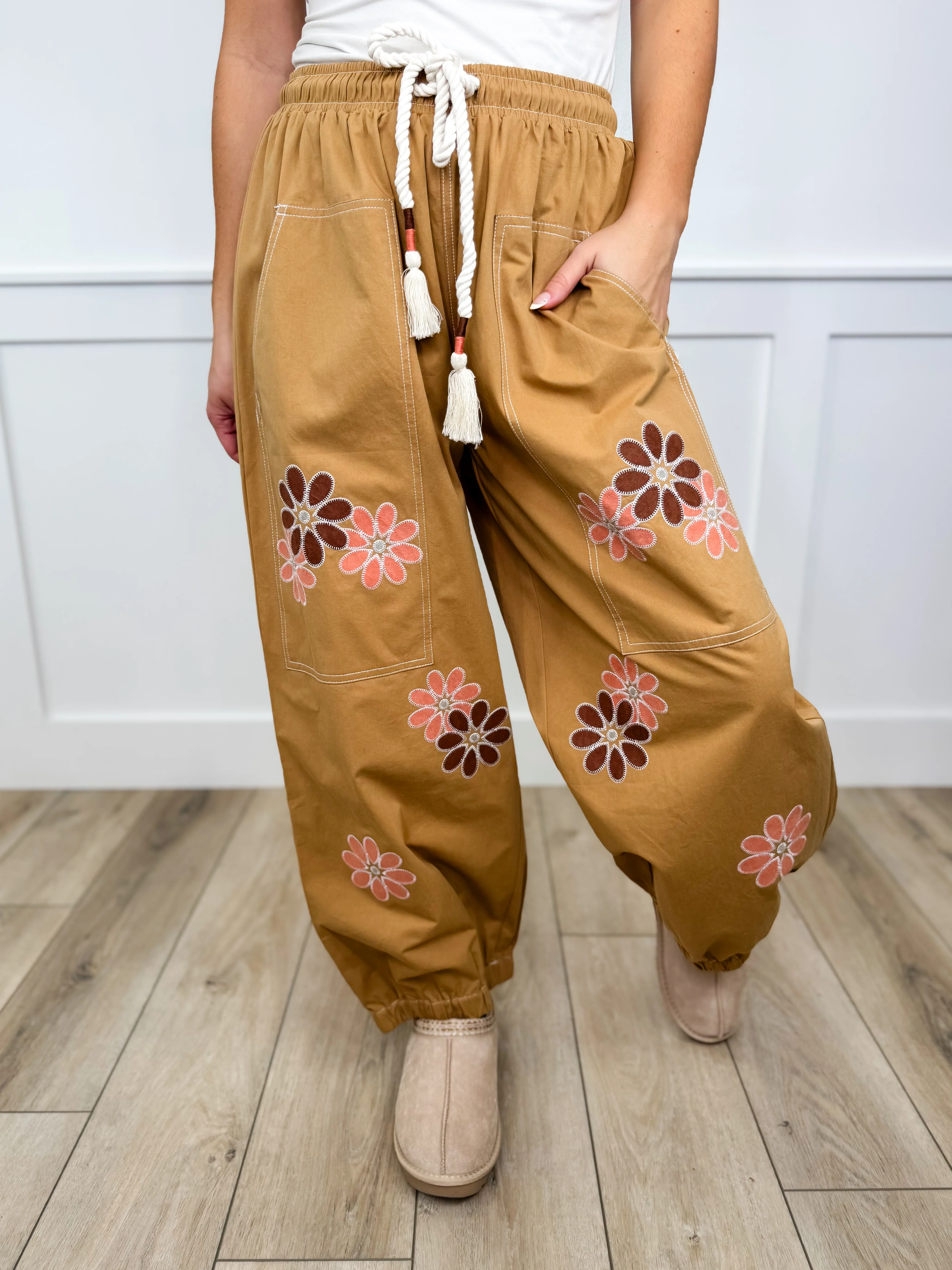 Confessions of a Girl High-Rise Cotton Wide Leg Avery Mae Cropped Joggers - 2 colors! - Image 3