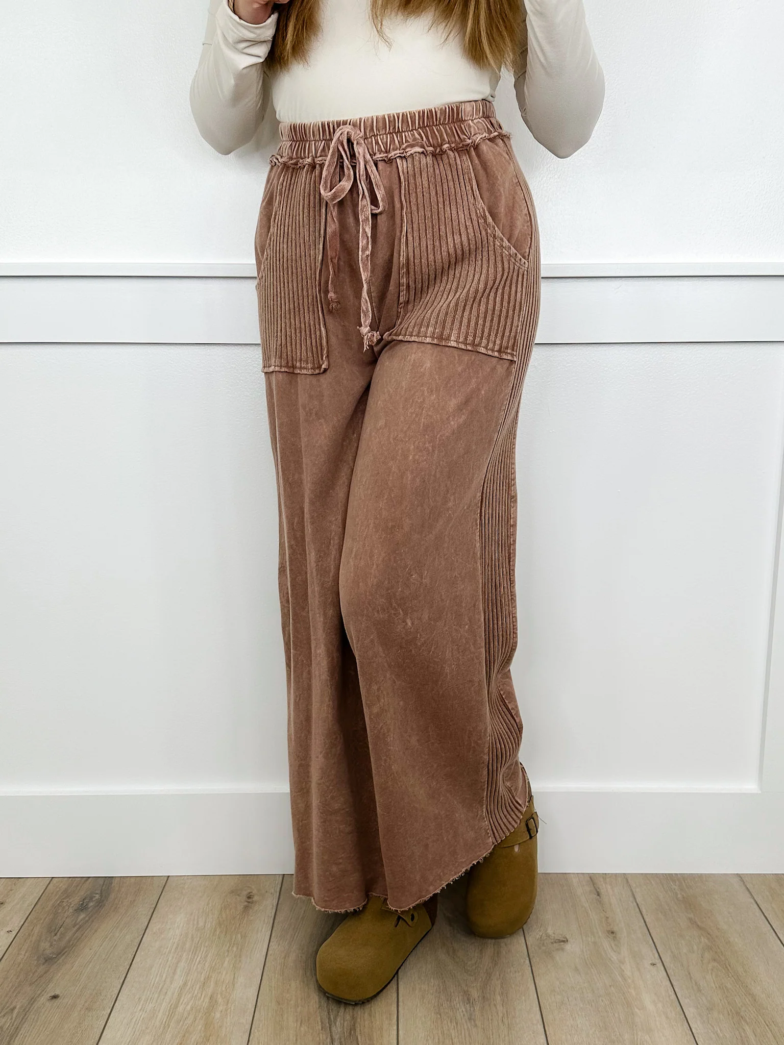 Cozy Day Approved High-Rise Cotton Wide Leg Avery Mae Bottoms - 2 colors! - Image 4