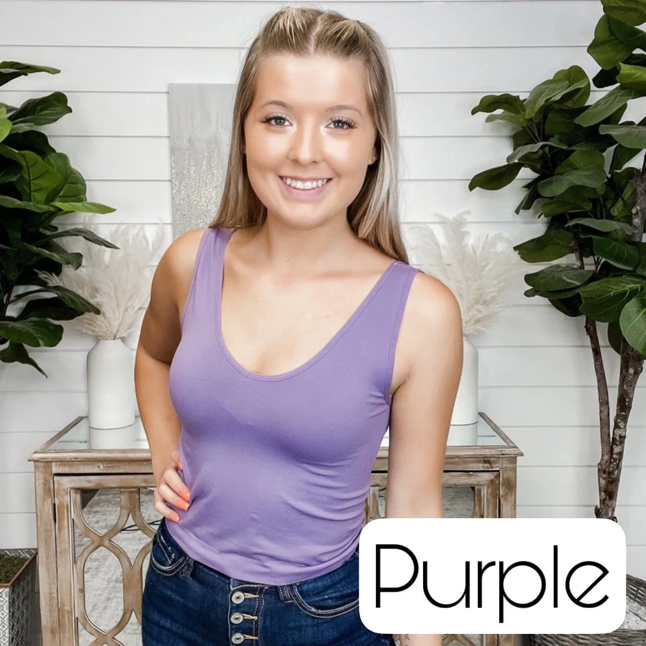 Cropped Basic Reversible V & Scoop Neck Tank Top - 17 colors! - Image 9