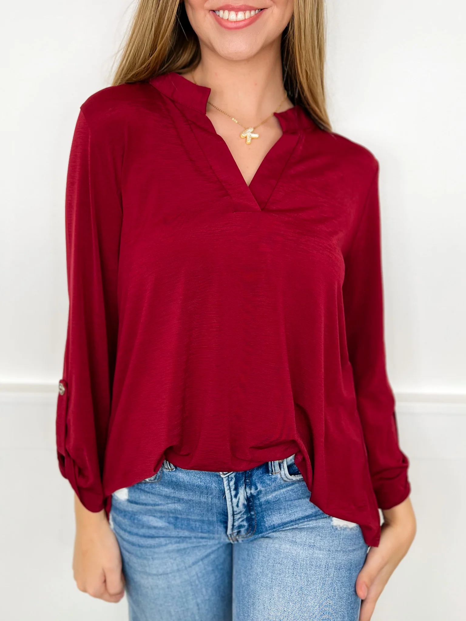 Dear Scarlett Simply Irresistible Wrinkle-Free 3/4 Sleeve Gabby Top - 8 colors! - Image 3