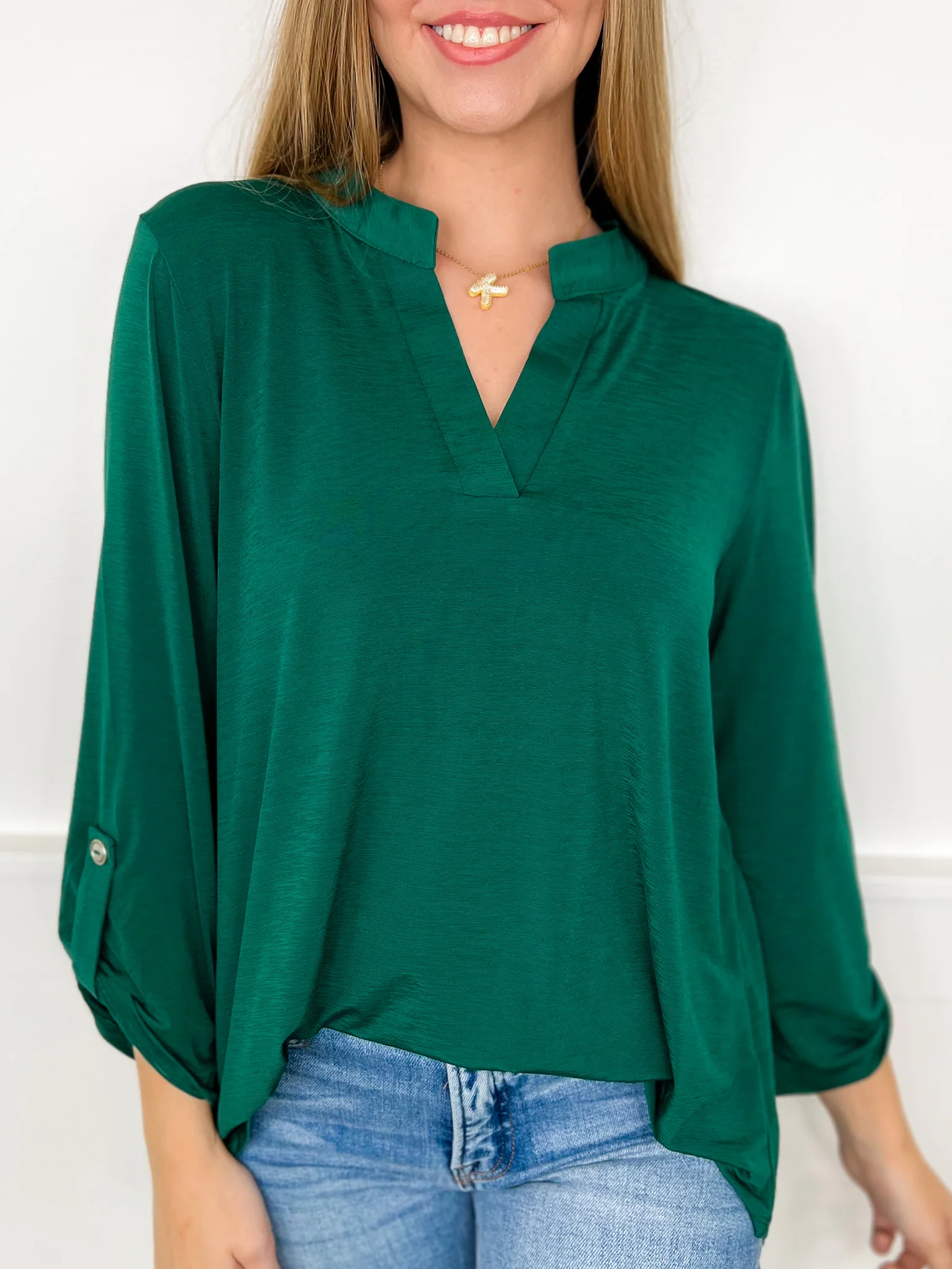 Dear Scarlett Simply Irresistible Wrinkle-Free 3/4 Sleeve Gabby Top - 8 colors! - Image 8