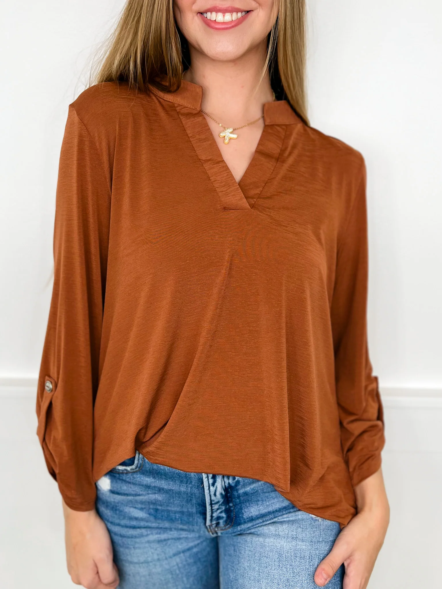 Dear Scarlett Simply Irresistible Wrinkle-Free 3/4 Sleeve Gabby Top - 8 colors! - Image 9