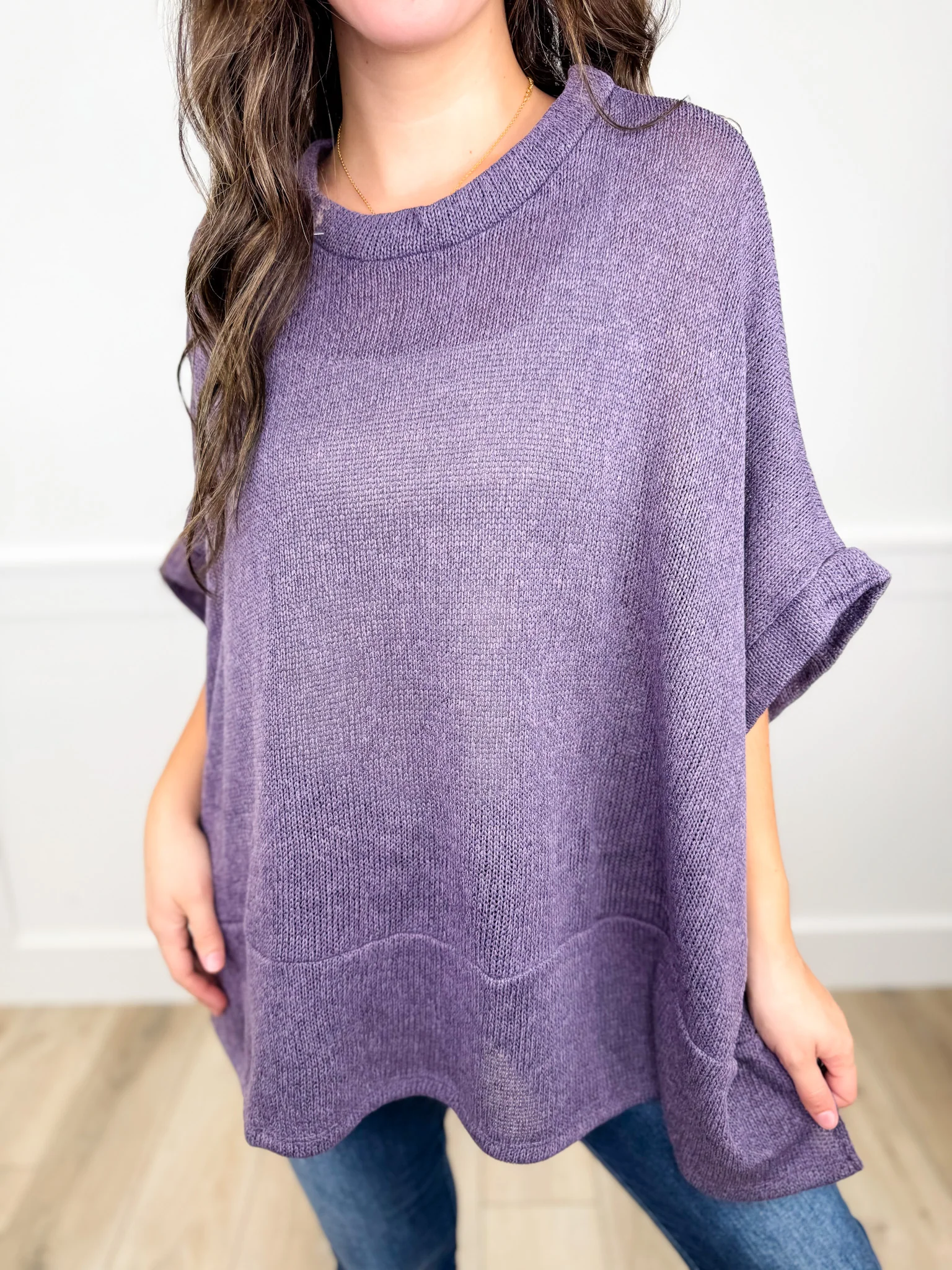 Dear Scarlett Strong Spirit Knit Short Sleeve Sweater Poncho Top - 7 colors! - Image 8