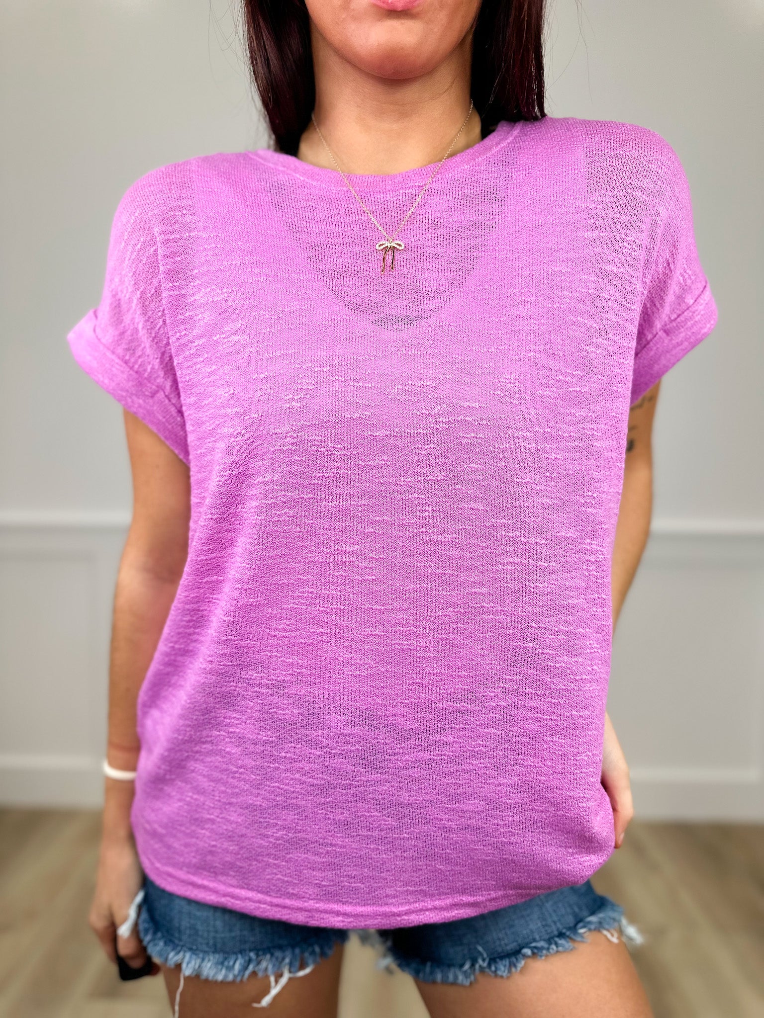 DOORBUSTER!! Zenana Happens All the Time Knit Short Sleeve Top - 7 colors! - Image 2