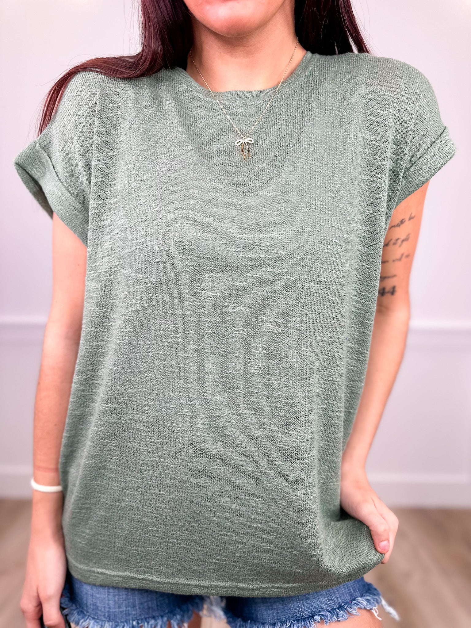 DOORBUSTER!! Zenana Happens All the Time Knit Short Sleeve Top - 7 colors! - Image 9