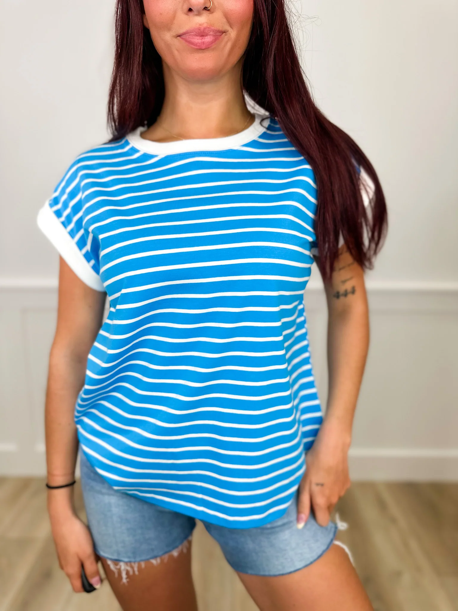 DOORBUSTER!! Zenana I Belong Cotton Blend Short Sleeve Top - 3 colors! - Image 5
