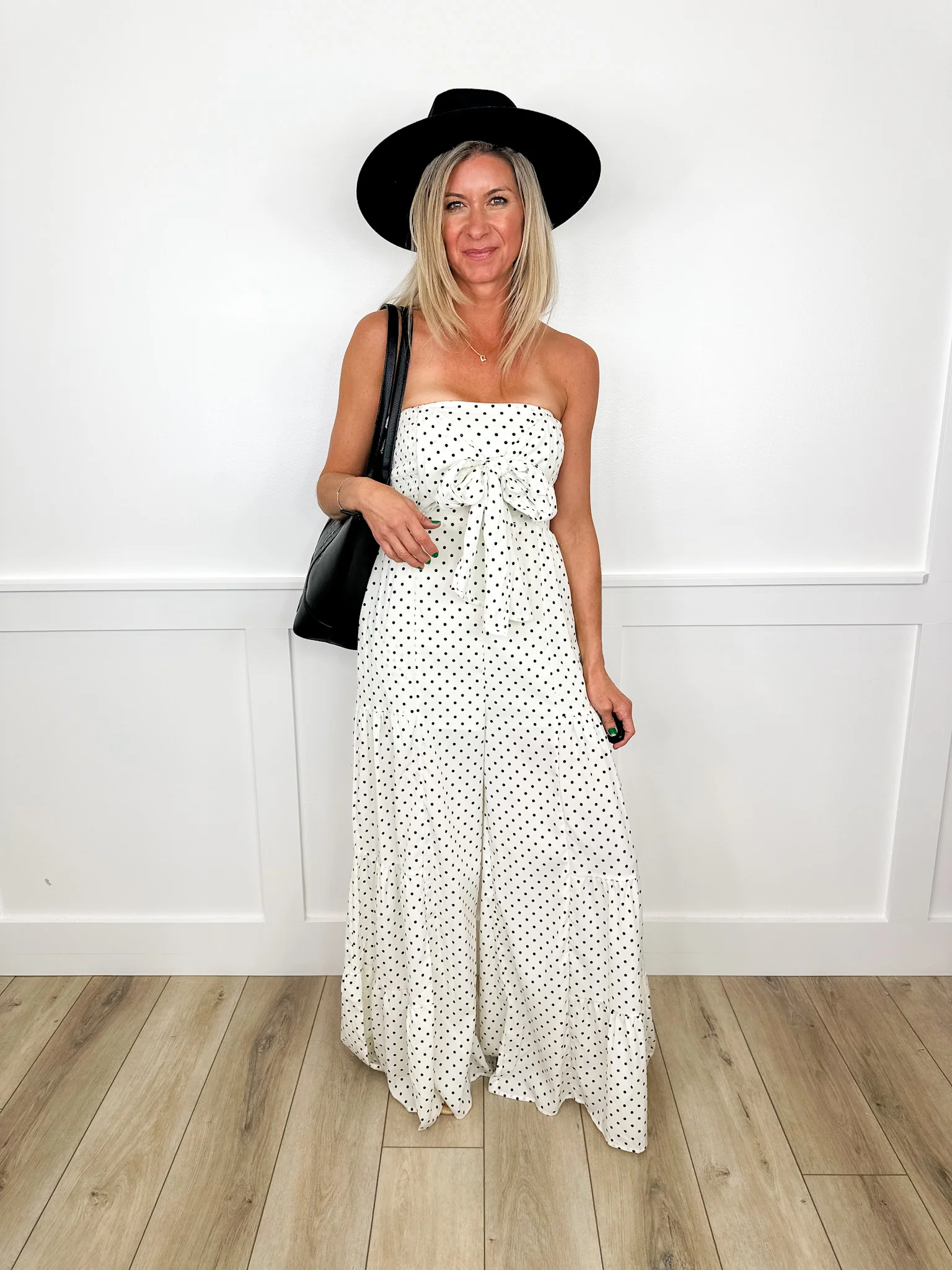 Dot Dash Diva Lightweight Strapless Cream Avery Mae Jumpsuit - Image 2