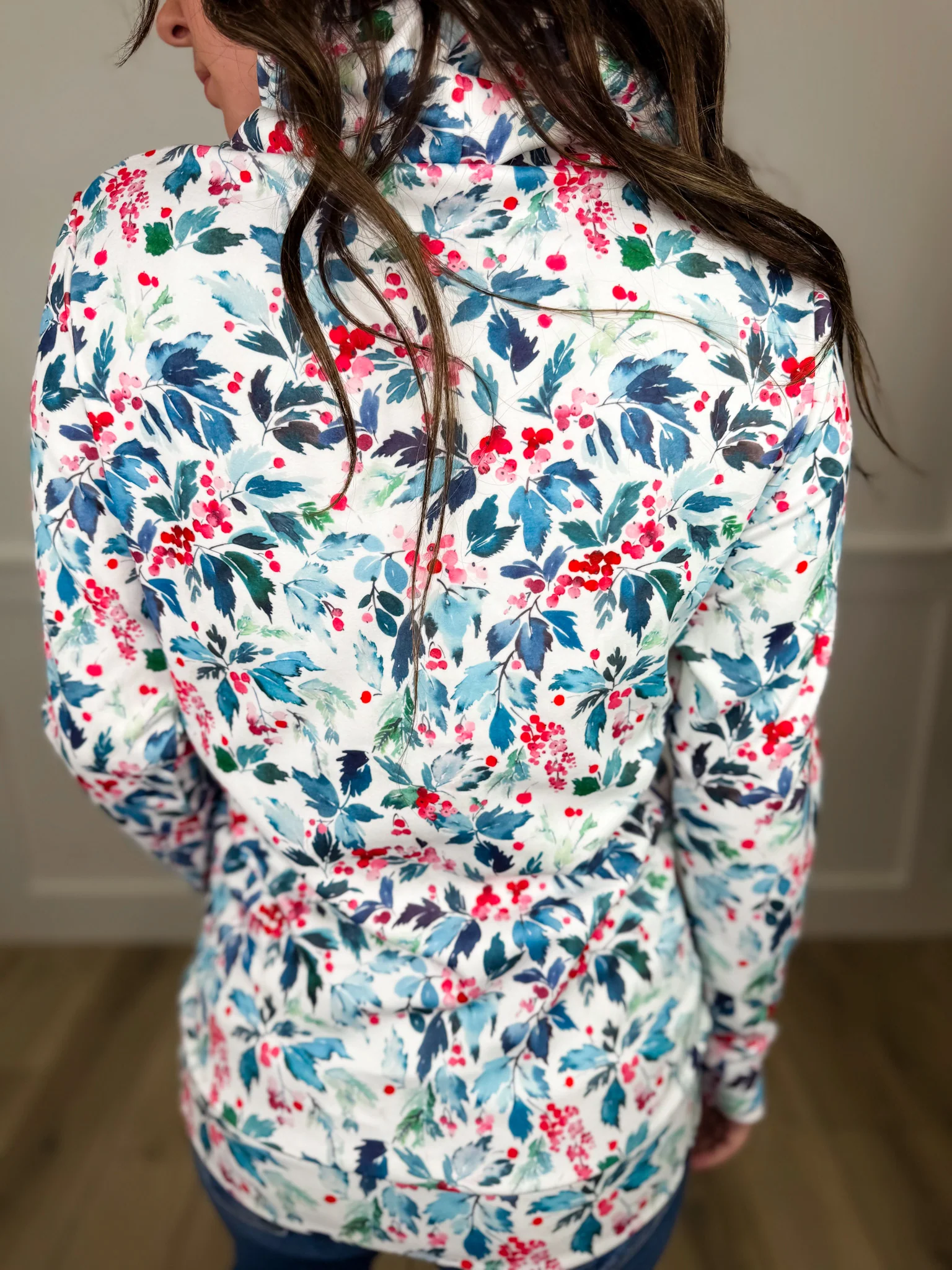 Embrace the Chill Long Sleeve White Avery Mae Cowl Neck Sweatshirt - Image 2