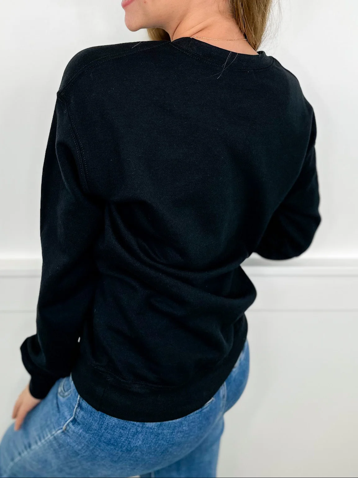 Falls Out Cotton Blend Long Sleeve Black Avery Mae Graphic Crewneck Sweatshirt - Image 3