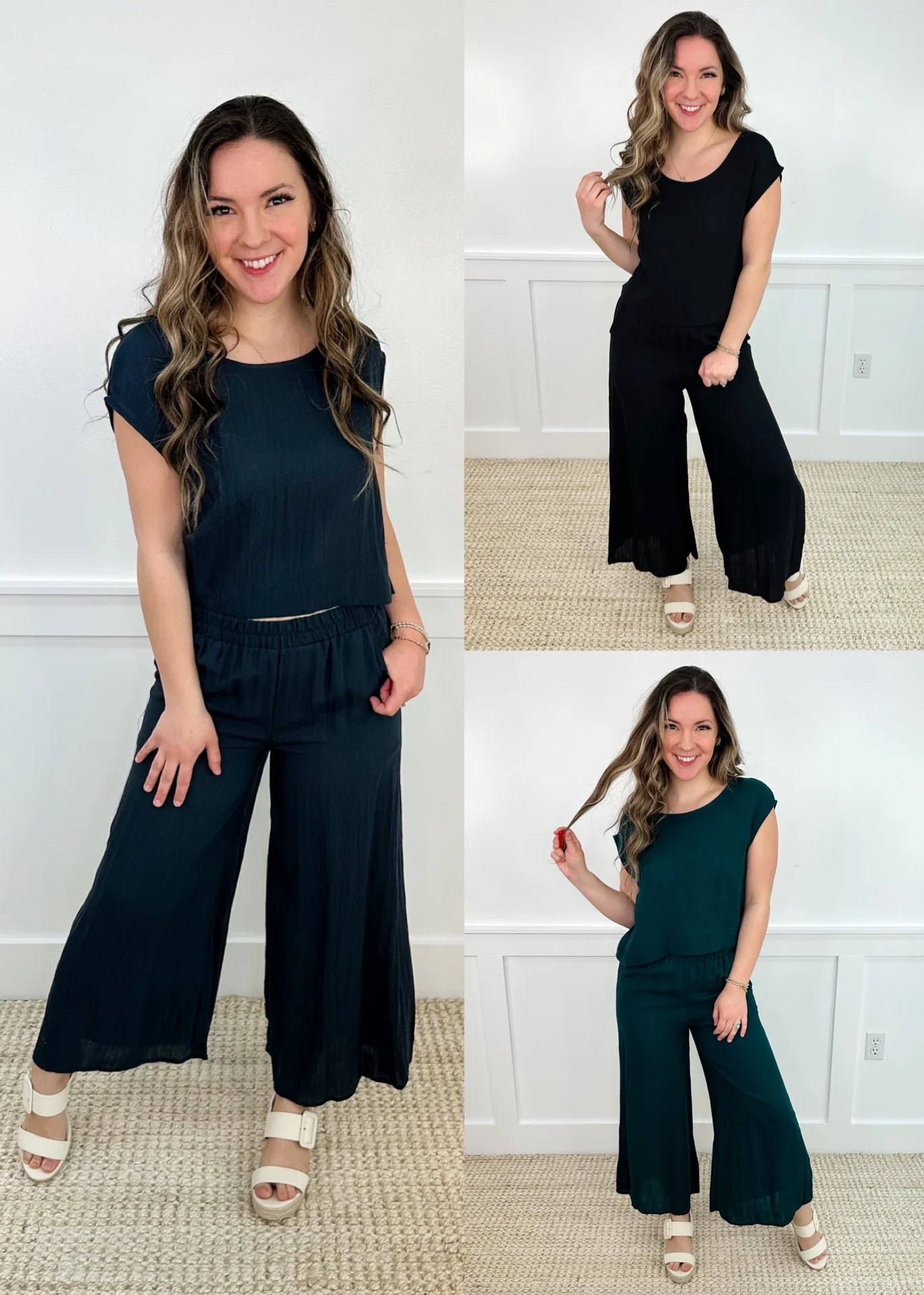Find Me Around High-Rise Rayon Blend Wide Leg Avery Mae Cropped Bottoms - 3 colors!