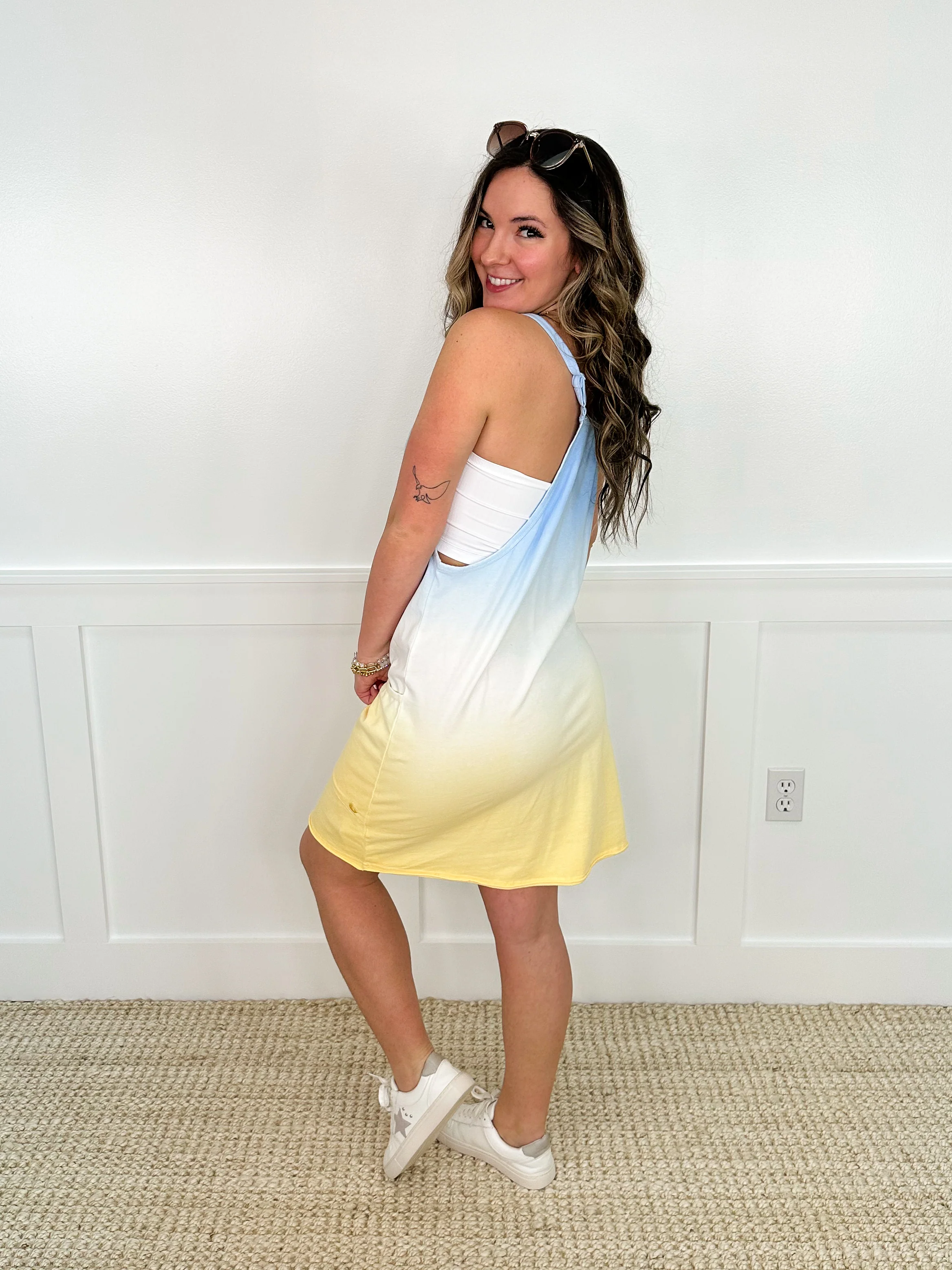 Fun in the Sun Cotton Blend Blue Avery Mae Cover Up Dress - Image 2