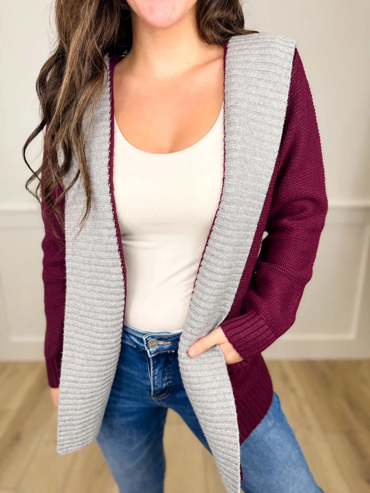 Growth Looks Good on Me Knit Long Sleeve Avery Mae Hooded Cardigan - 3 colors! - Image 2