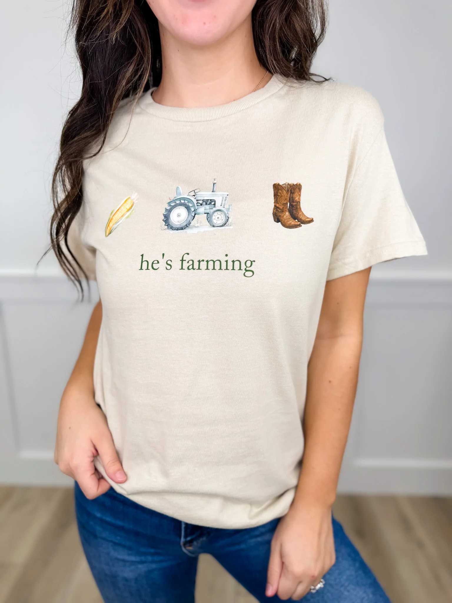 He's Got Hobbies Cotton Short Sleeve Sand Avery Mae Graphic Tee Shirt - Multiple Options! (Gildan) - Image 3