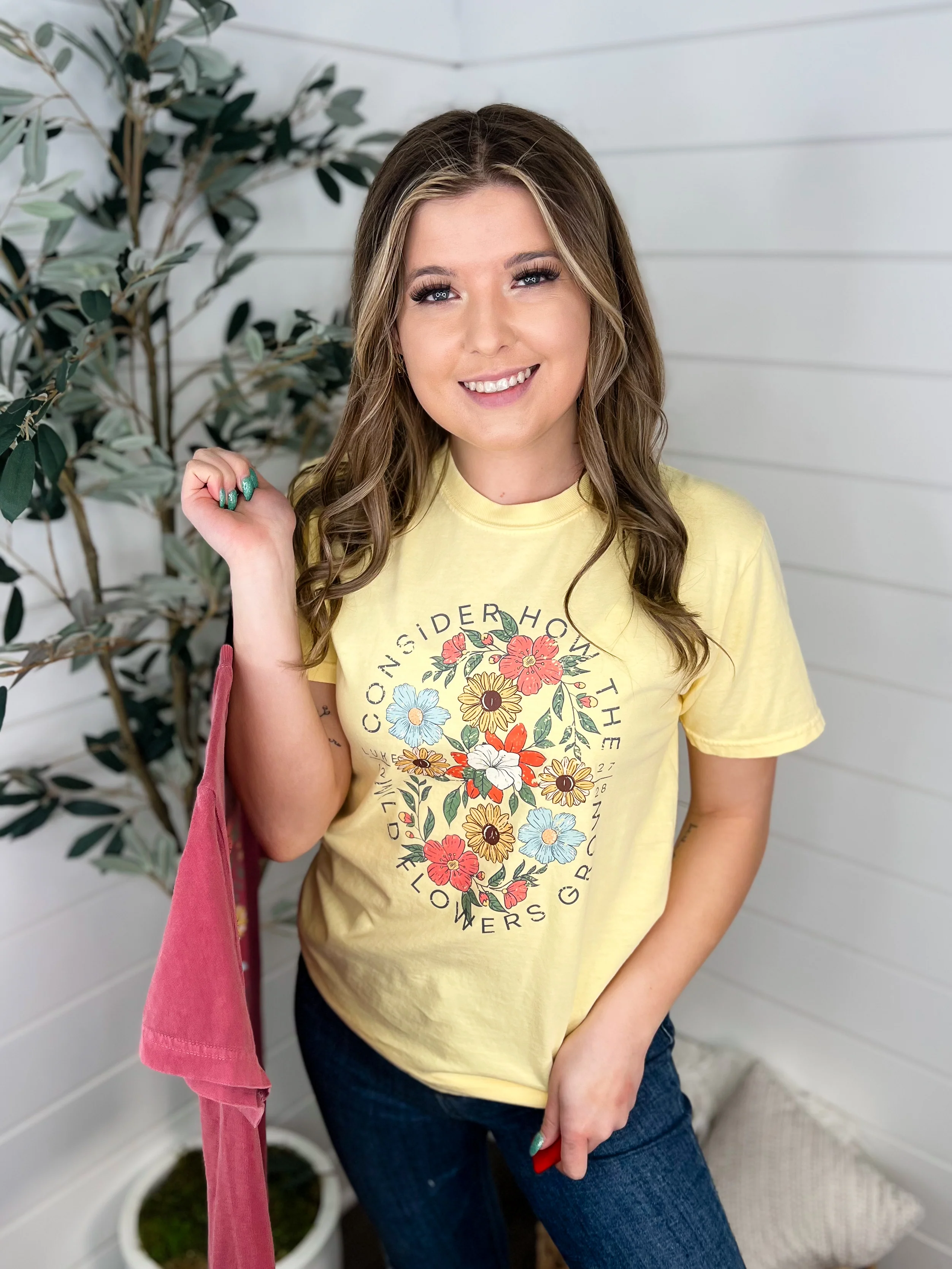 How Wildflowers Grow Cotton Short Sleeve Avery Mae Graphic Tee Shirt - 4 colors!