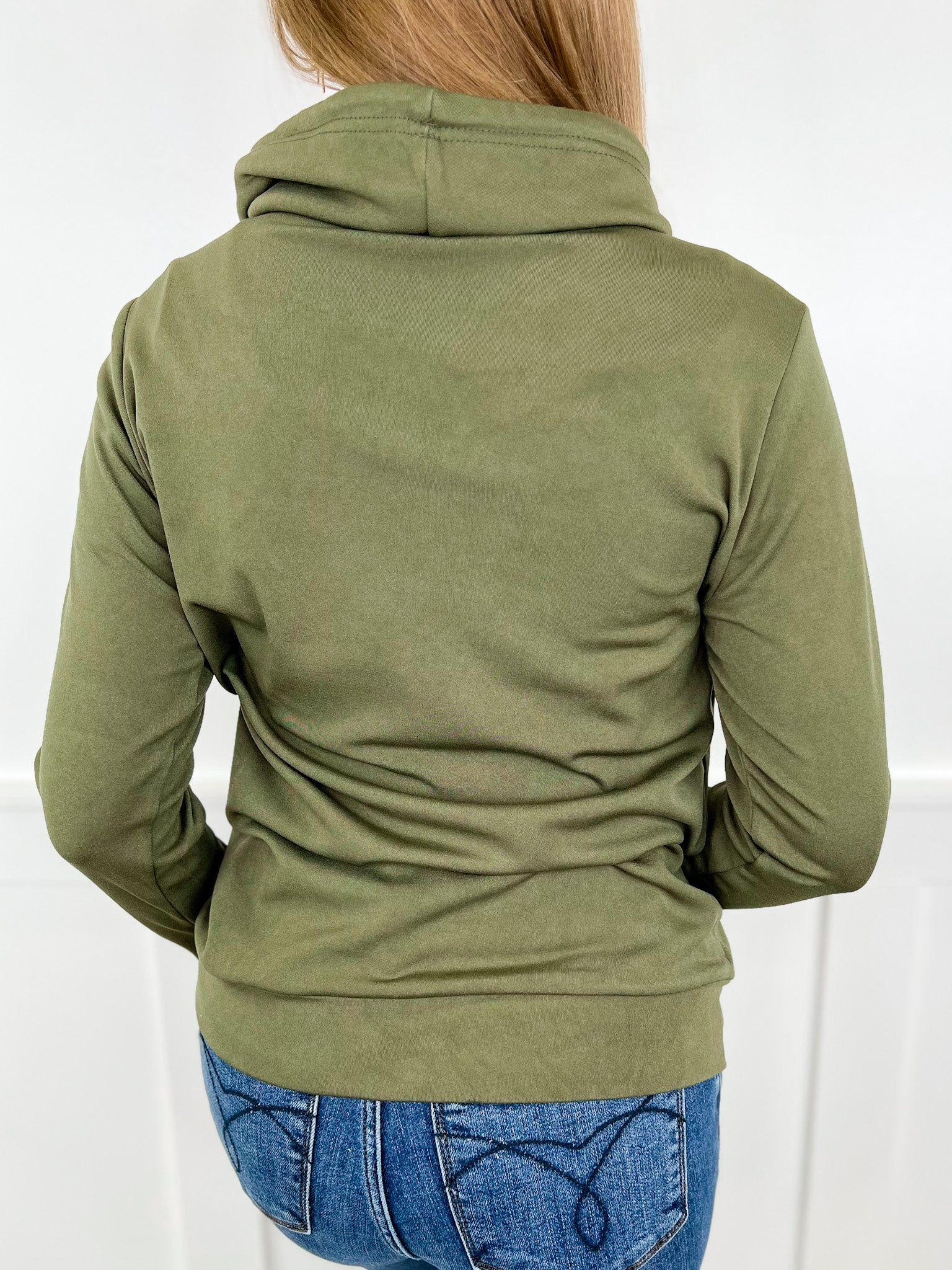 I'd Go Anywhere Long Sleeve Olive Green Avery Mae Sweatshirt - Image 2