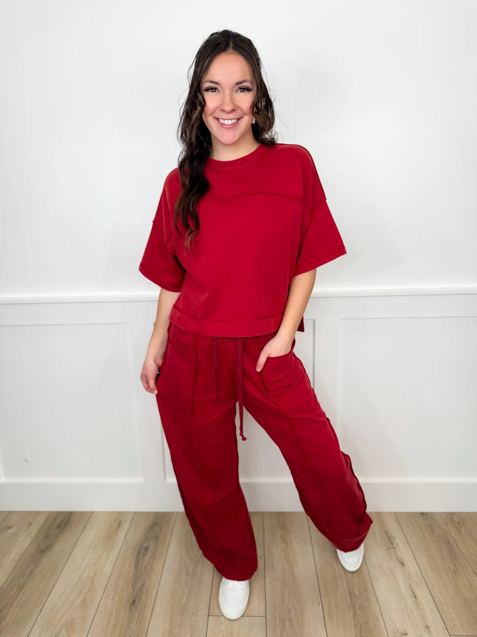 In the Friend Zone High-Rise Cotton Blend Wide Leg Avery Mae Cropped Set - 2 colors! - Image 3