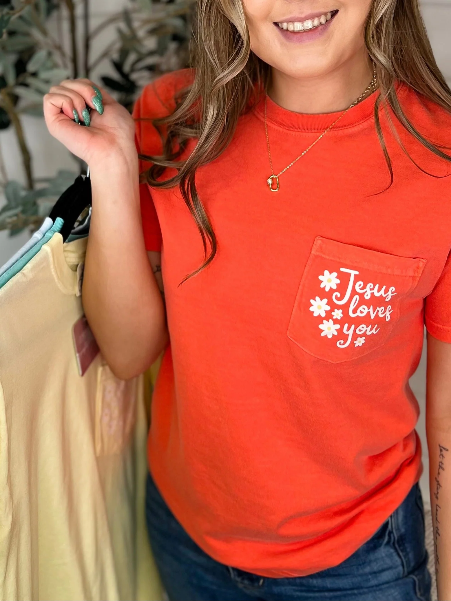 Jesus Loves You Cotton Short Sleeve Avery Mae Graphic Tee Shirt - 4 colors!