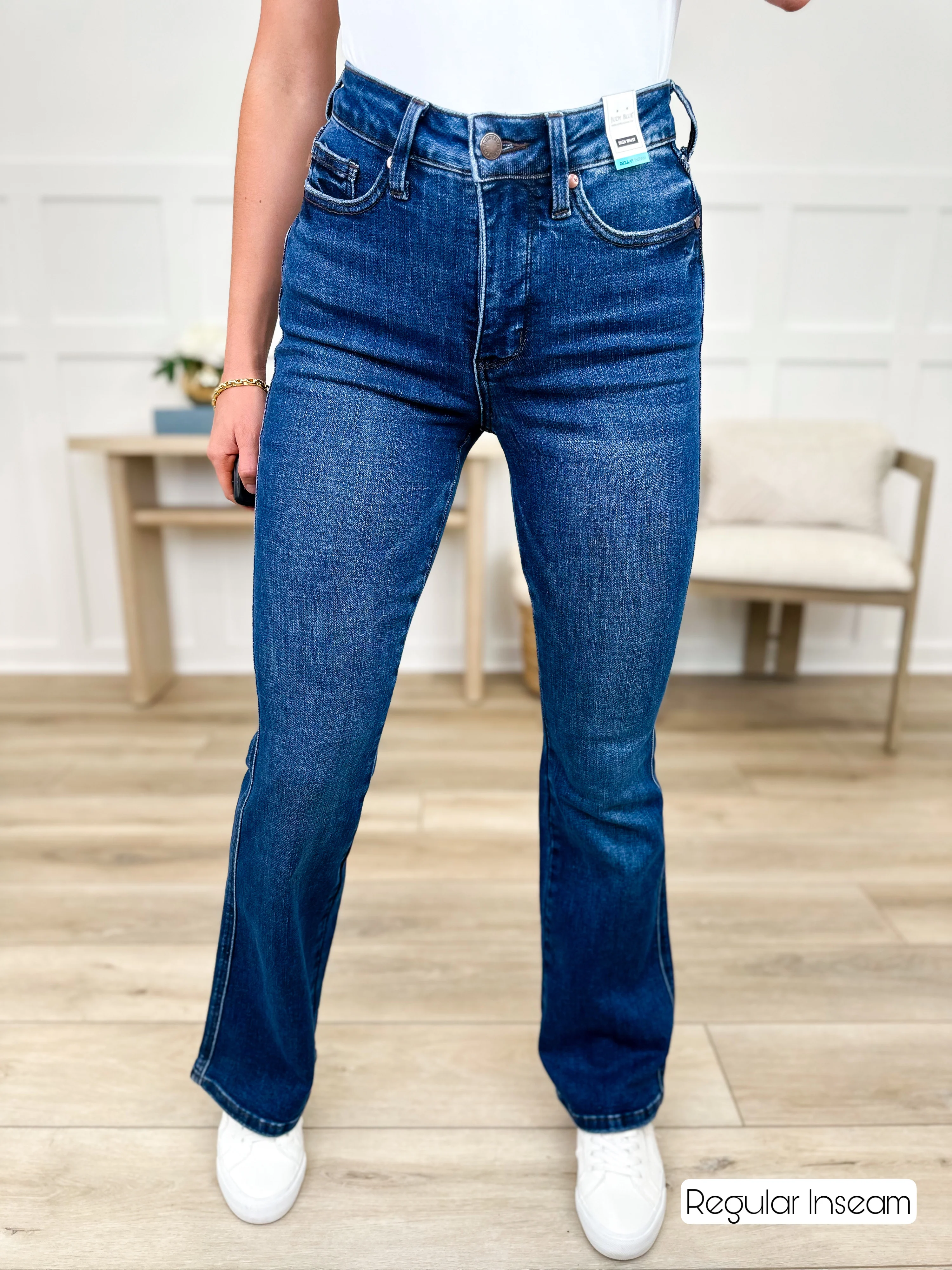 Judy Blue Cali Tummy Control Bootcut Jeans - Dark Wash (Multiple Inseams, Non-Distressed) - Image 11