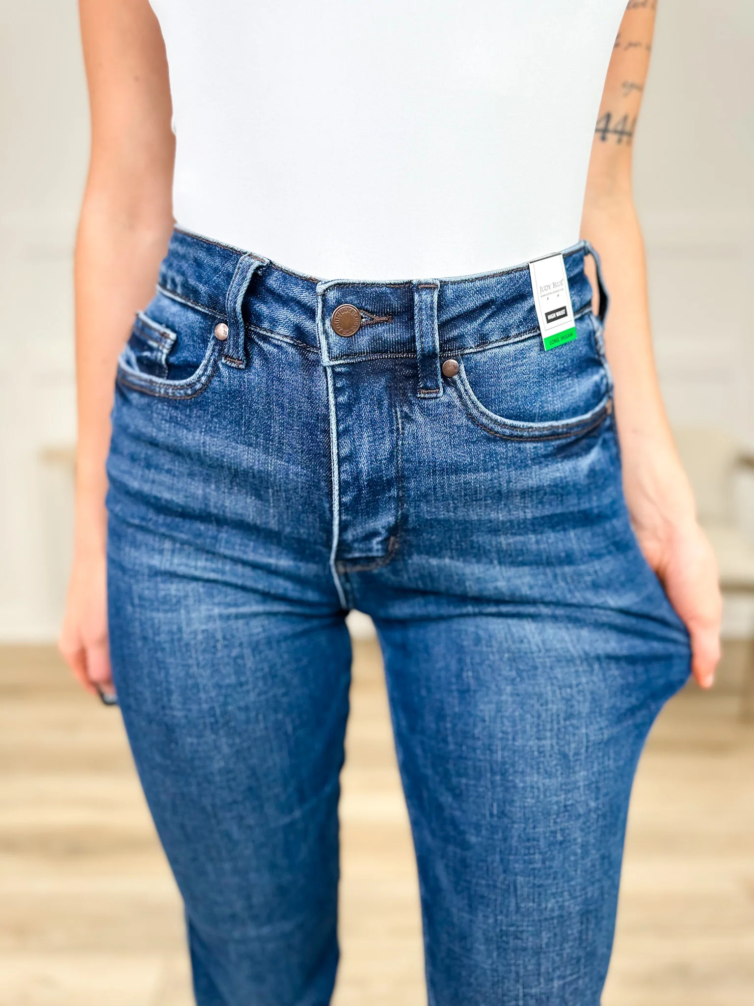 Judy Blue Cali Tummy Control Bootcut Jeans - Dark Wash (Multiple Inseams, Non-Distressed) - Image 2