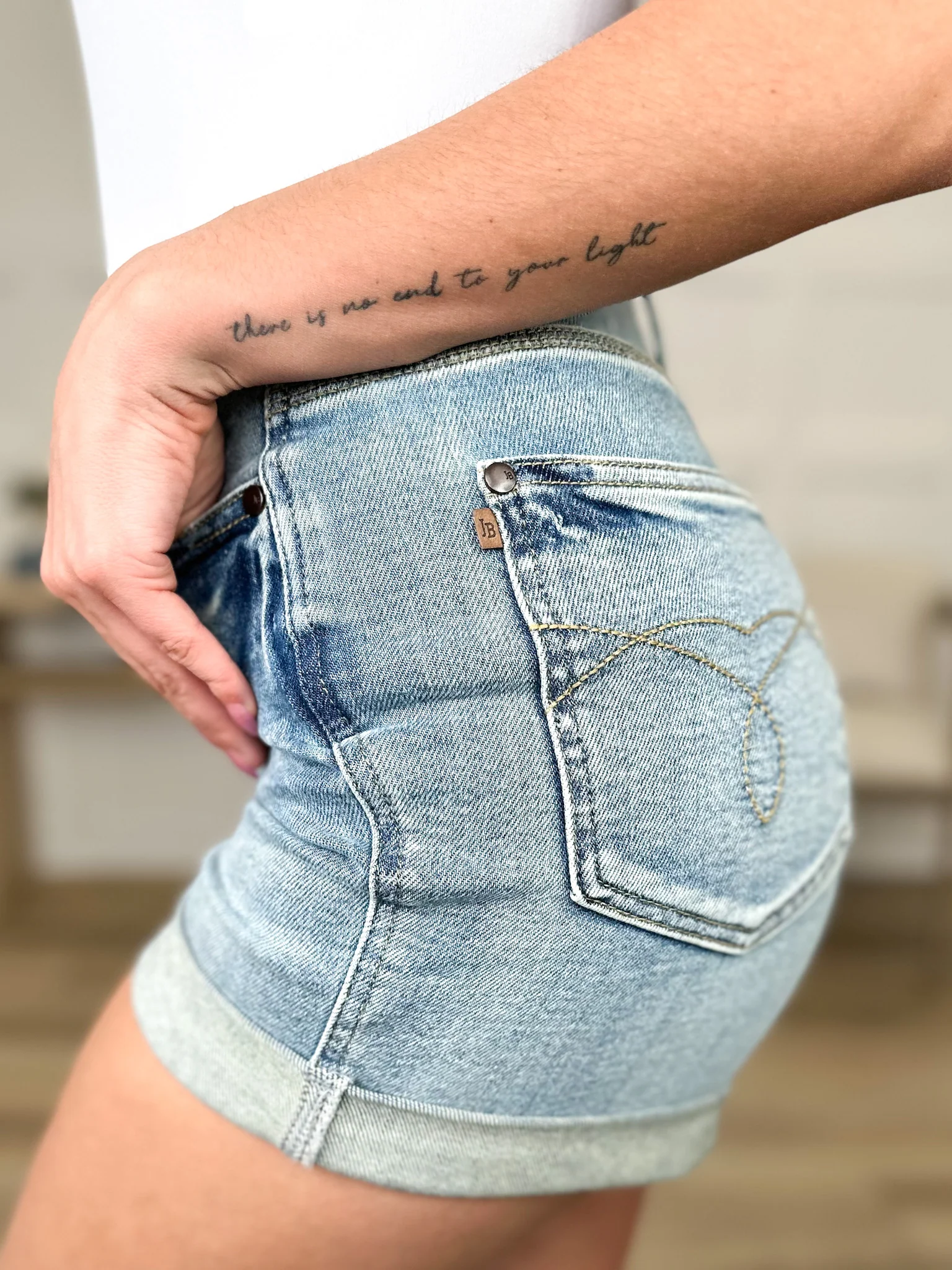 Judy Blue Aura Tummy Control Denim Shorts - Medium Wash (Non-Distressed) - Image 3
