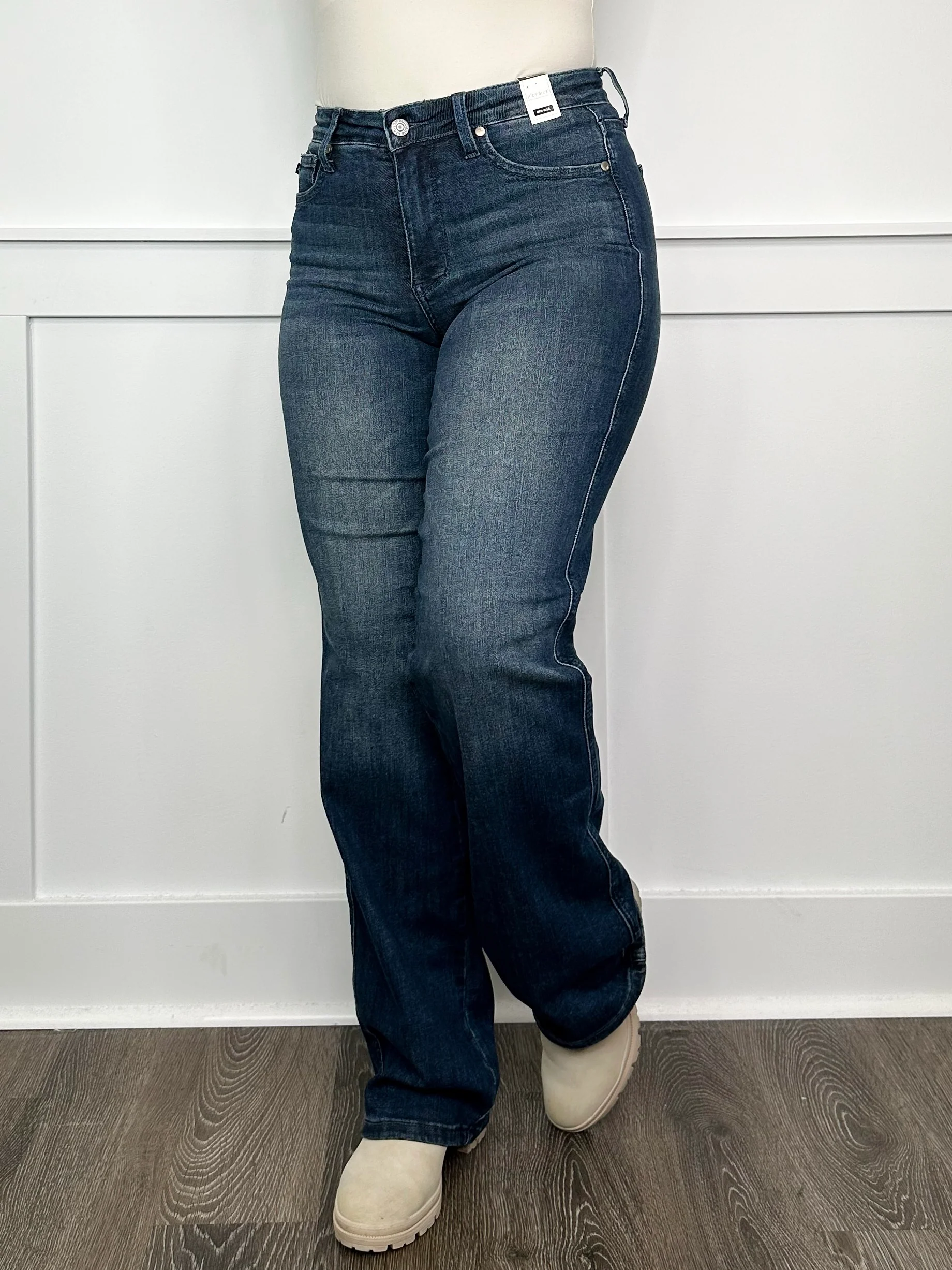 Judy Blue Hazel Tummy Control Mid-Rise Straight Leg Dark Wash Jeans - 2 options! - Image 10