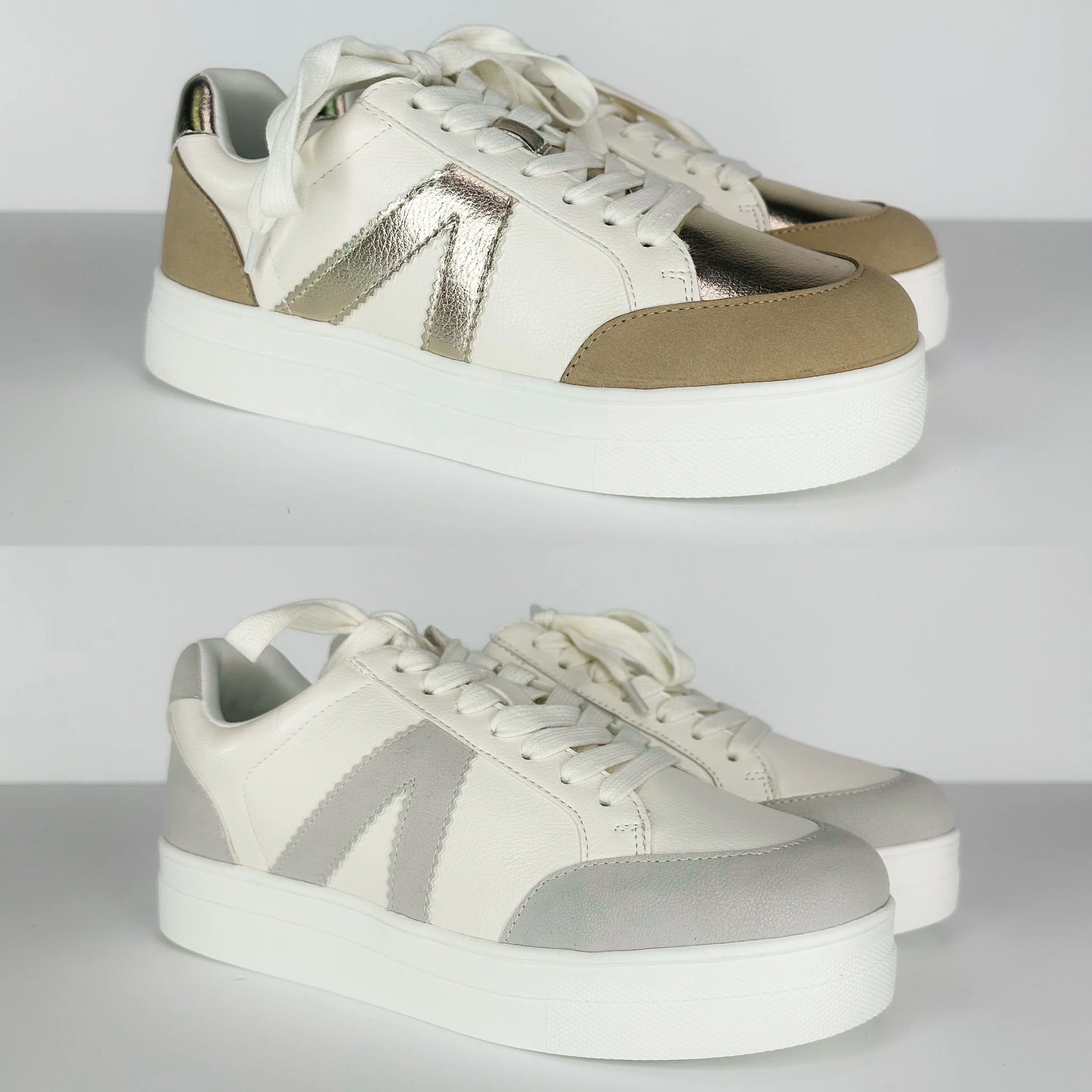 MIA You're So Golden Faux Leather Platform Sneakers - 2 colors!