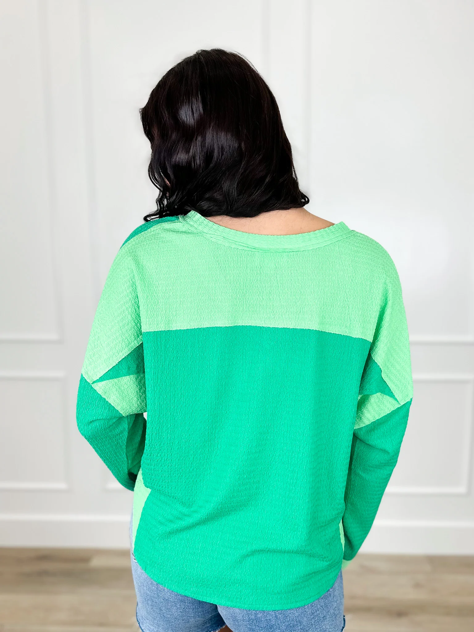 Might Be Rebellious Lightweight Long Sleeve Green Avery Mae Top - Image 2