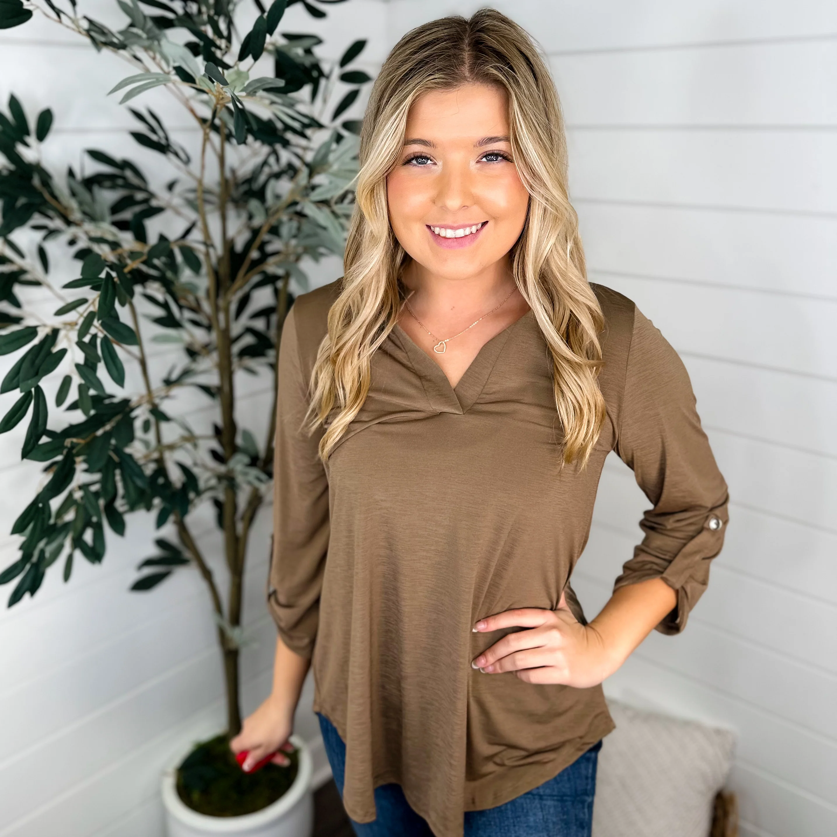 Dear Scarlett You Love Me Wrinkle-Free 3/4 Sleeve Top - 7 colors! - Image 2