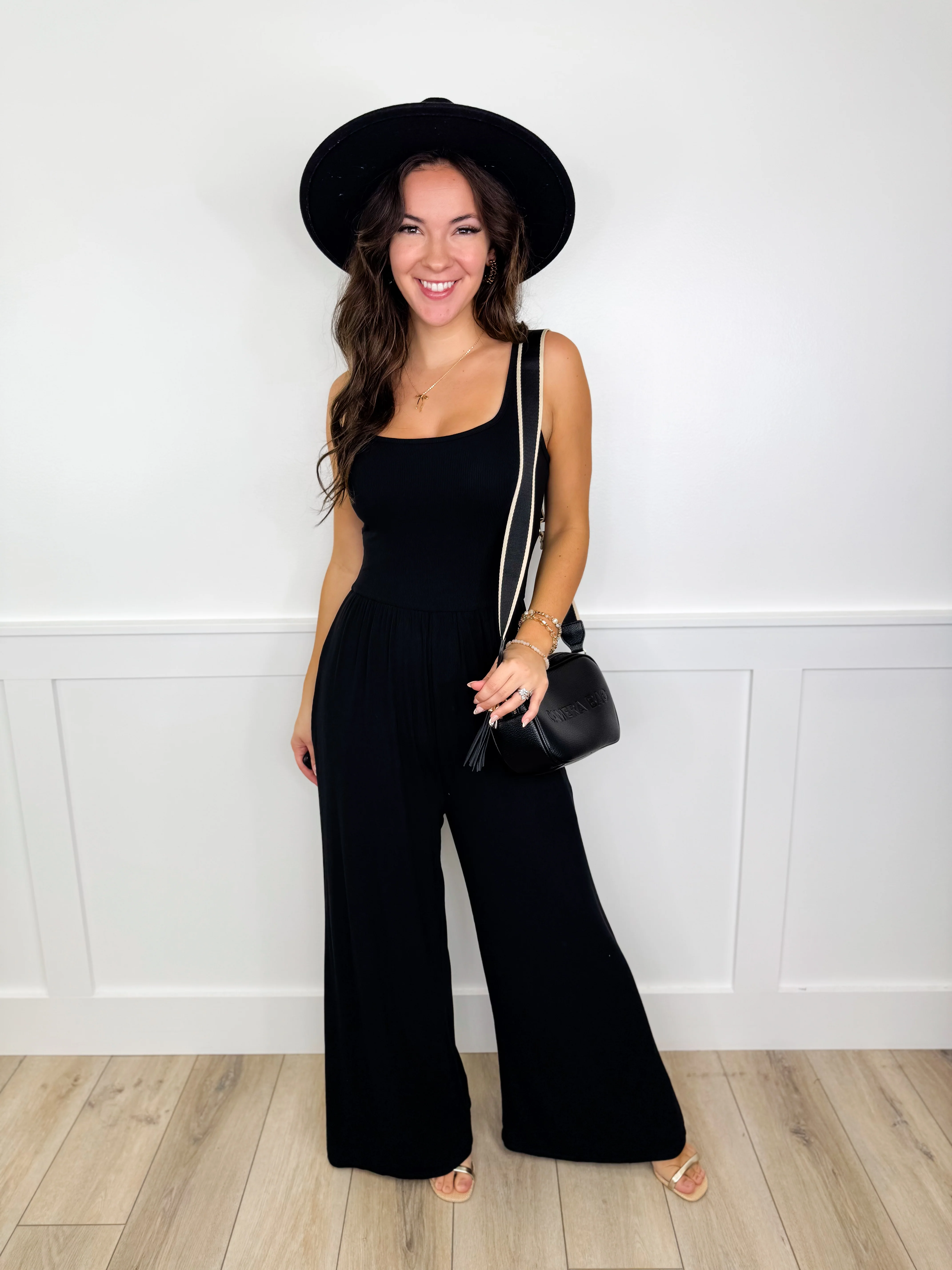 One & Done Ribbed Black Avery Mae Jumpsuit - Image 2