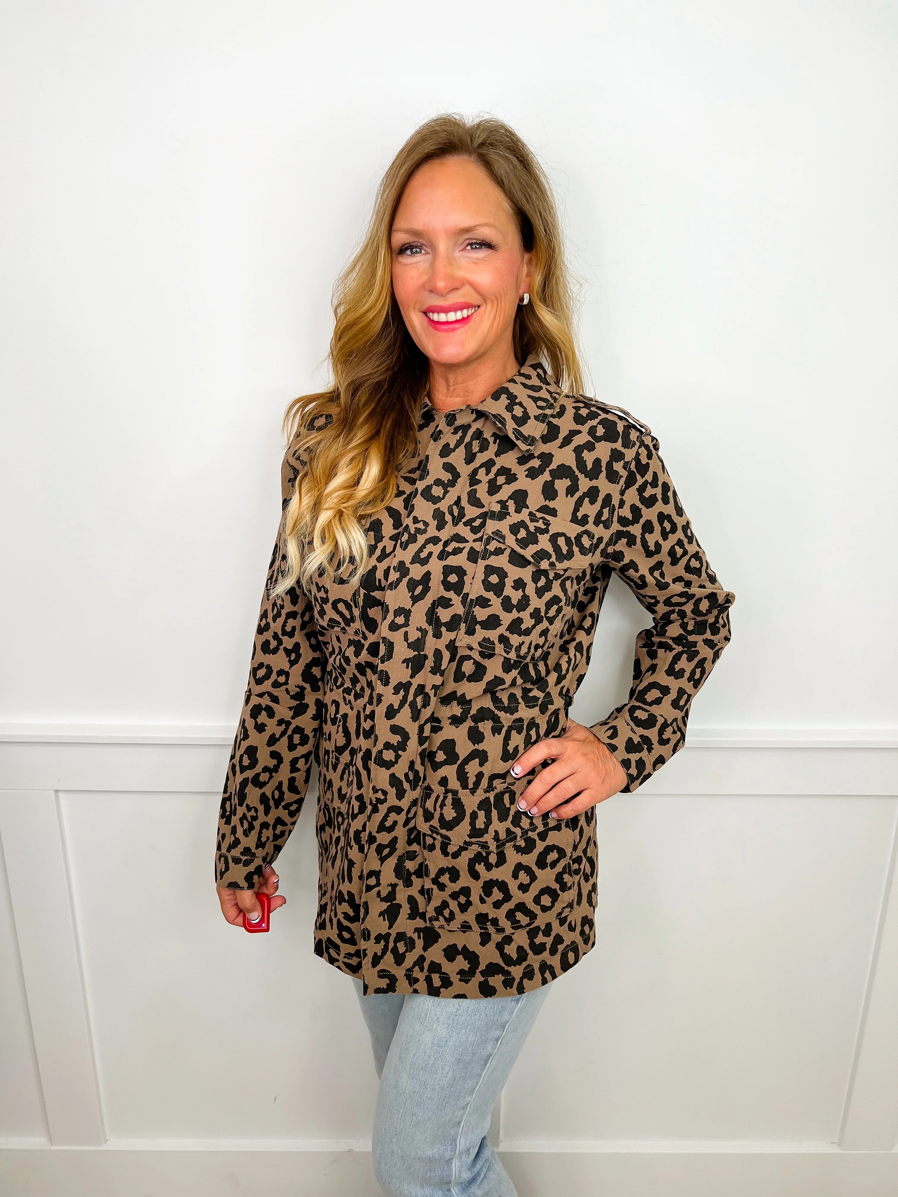 Ready to Roar Cotton Long Sleeve Leopard Avery Mae Jacket