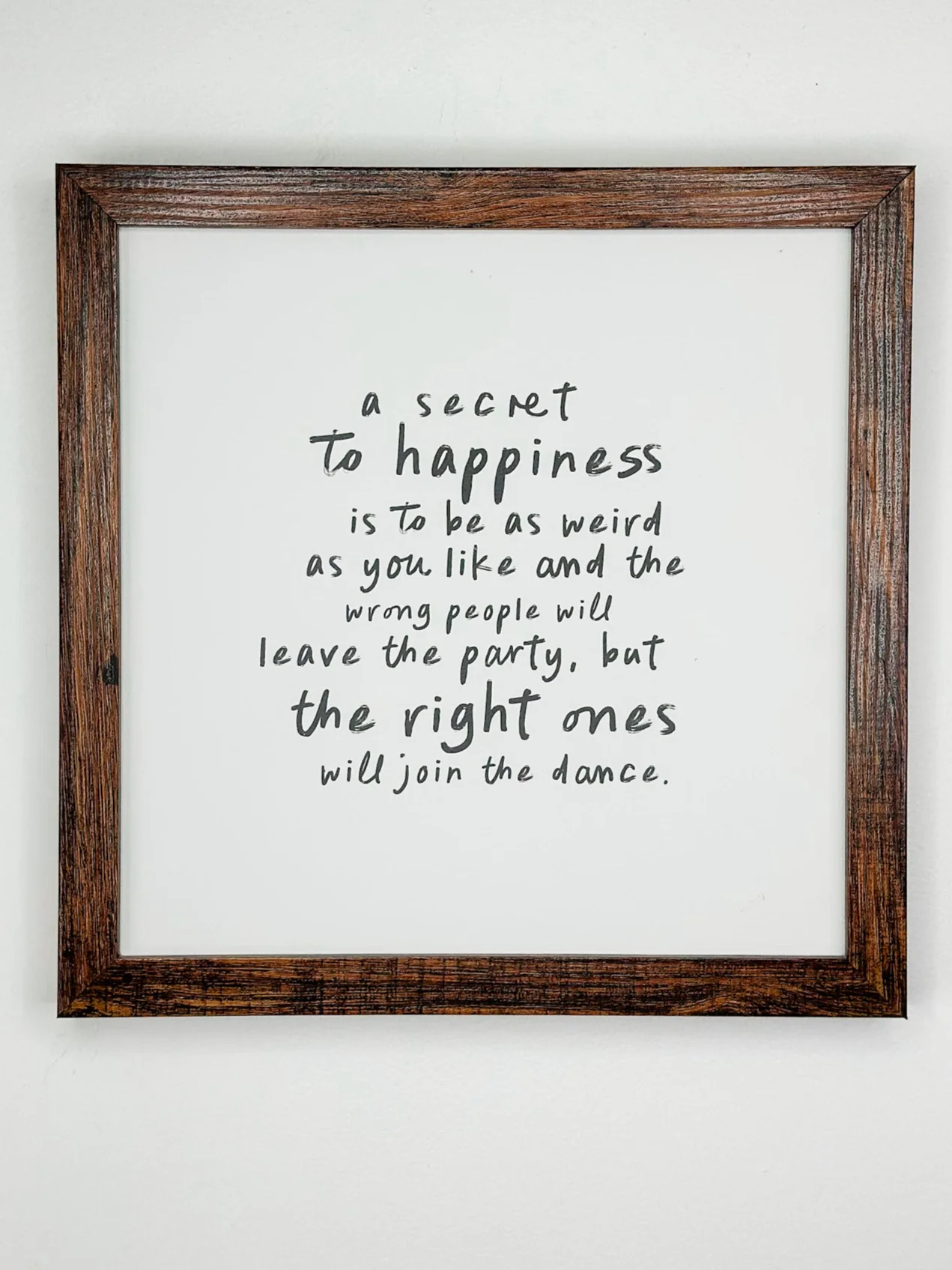 Secret to Happiness Wood Sign - Multiple Sizes