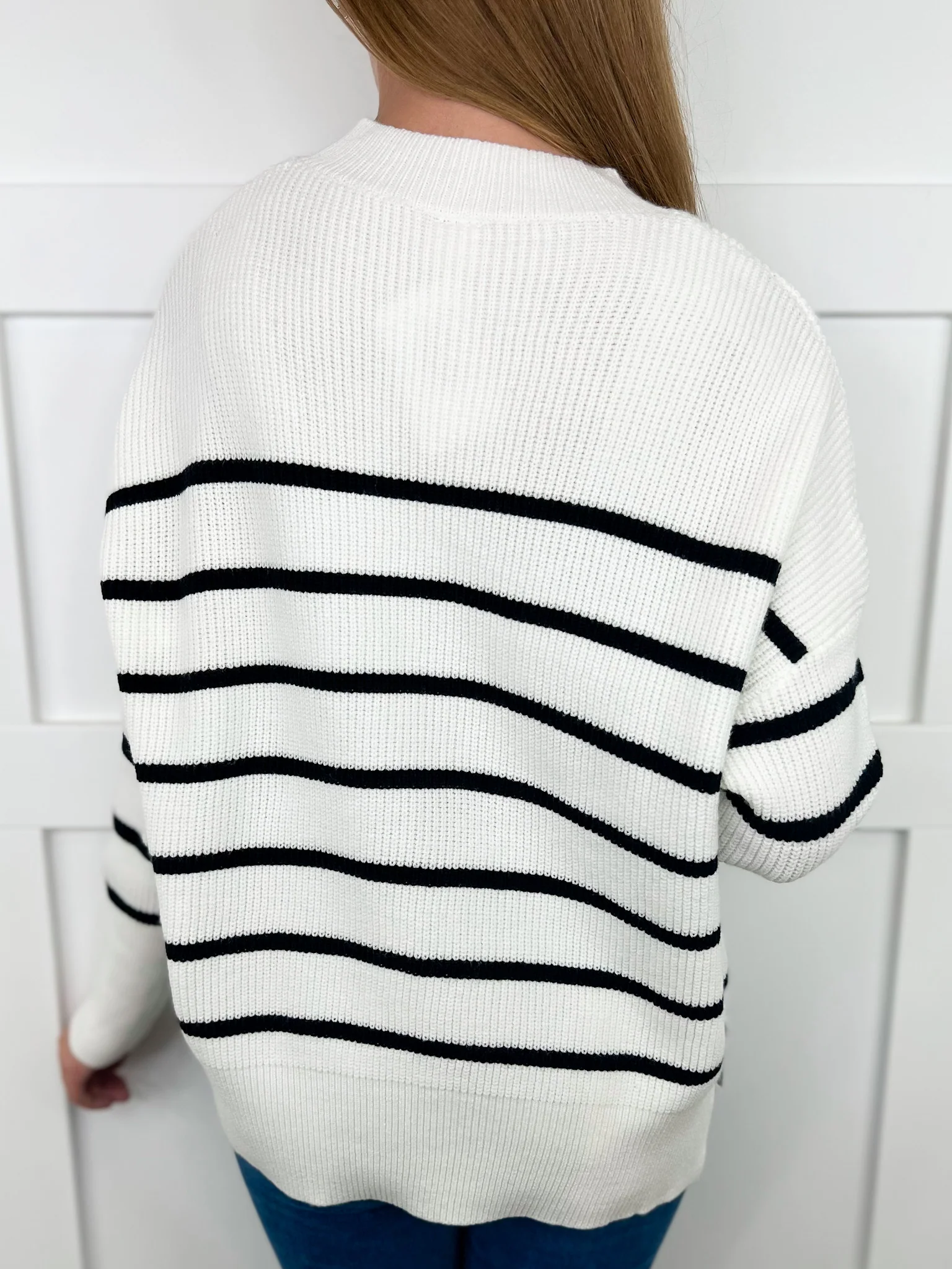 Sew In Love The Perfect Detail Knit Long Sleeve White Sweater Top - Image 2