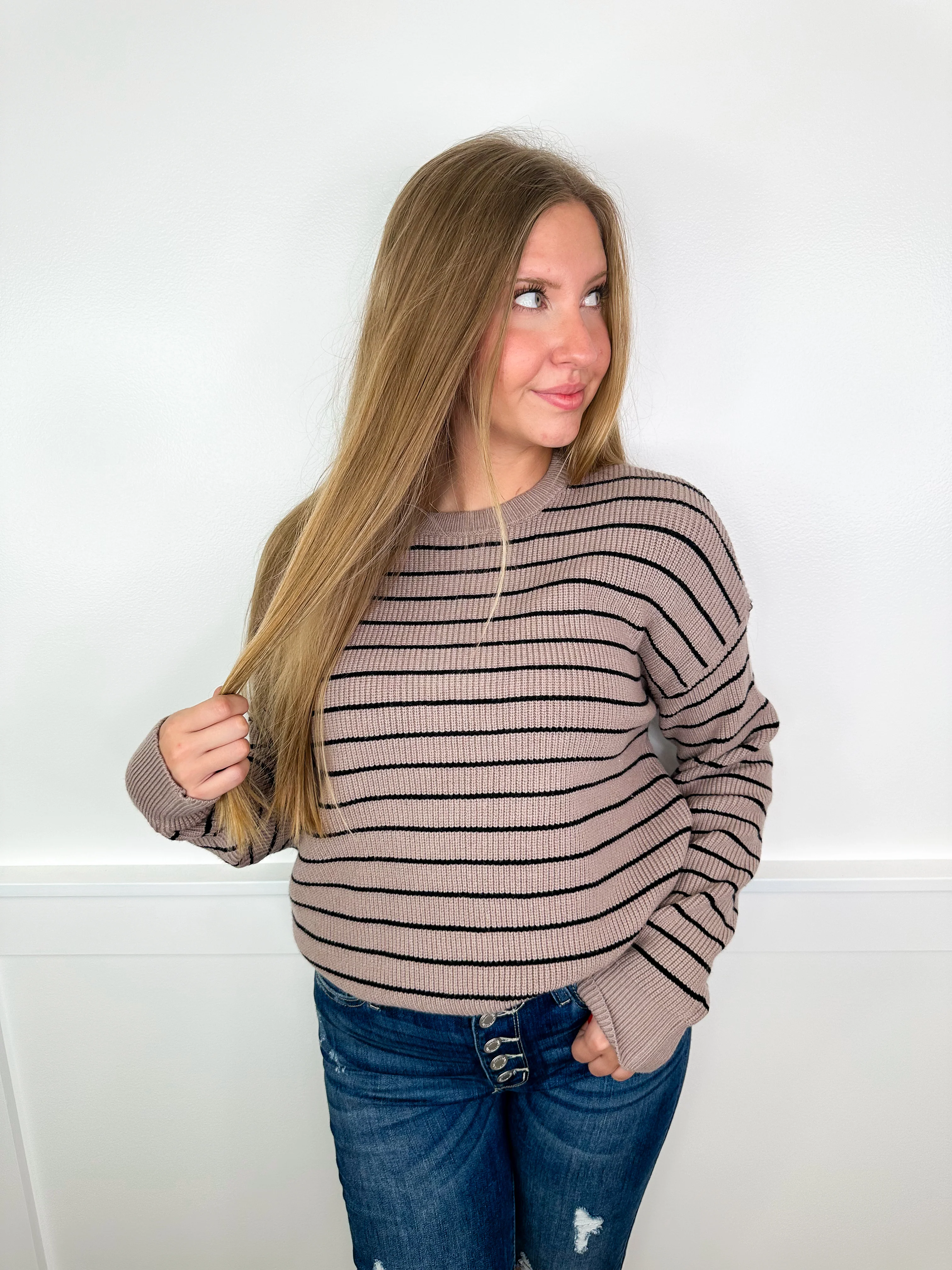 Truth or Dare Knit Long Sleeve Avery Mae Sweater Top - 2 colors! - Image 3