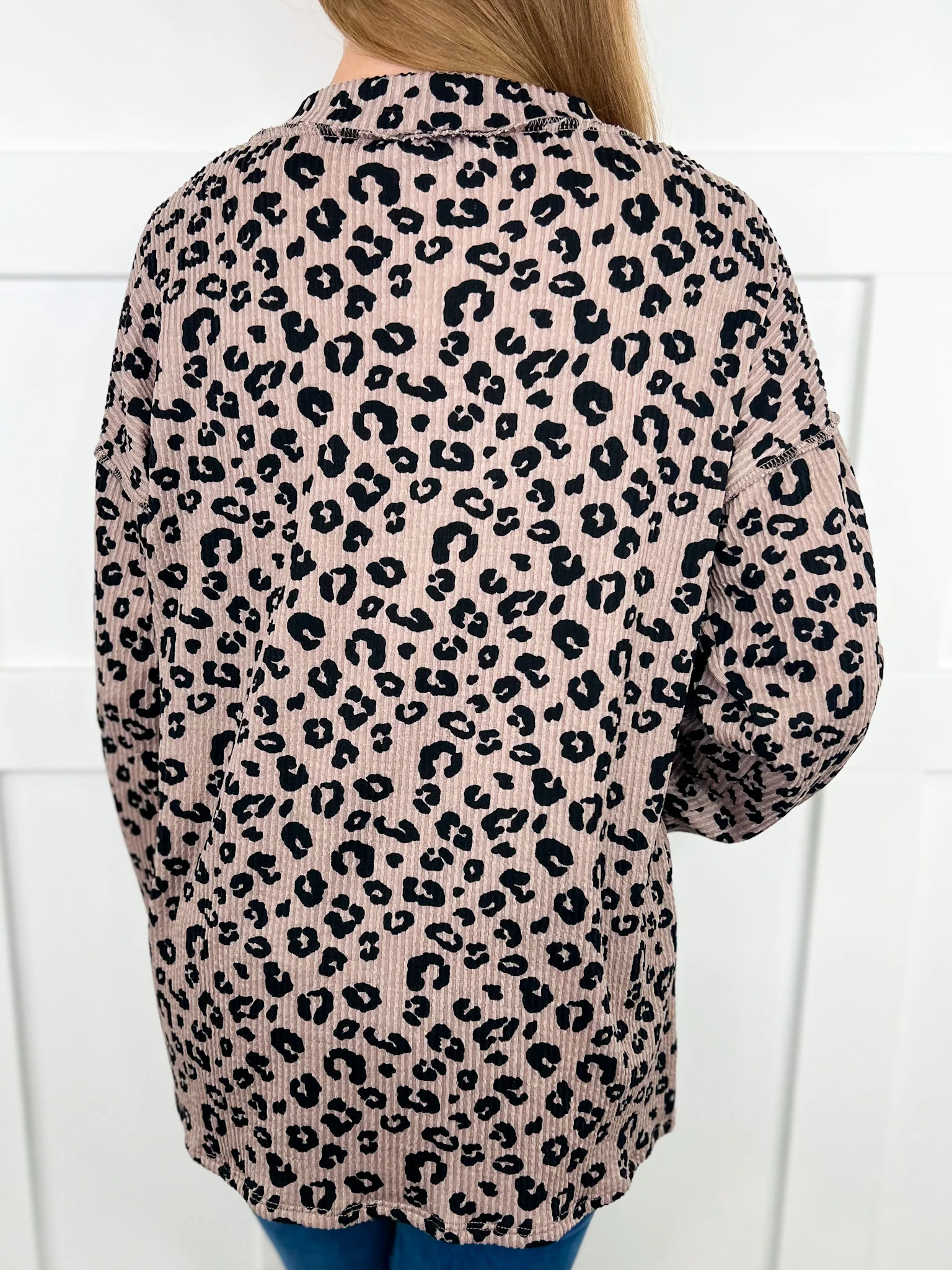 Walking Out of a Dream Ribbed Long Sleeve Leopard Avery Mae Top - Image 2
