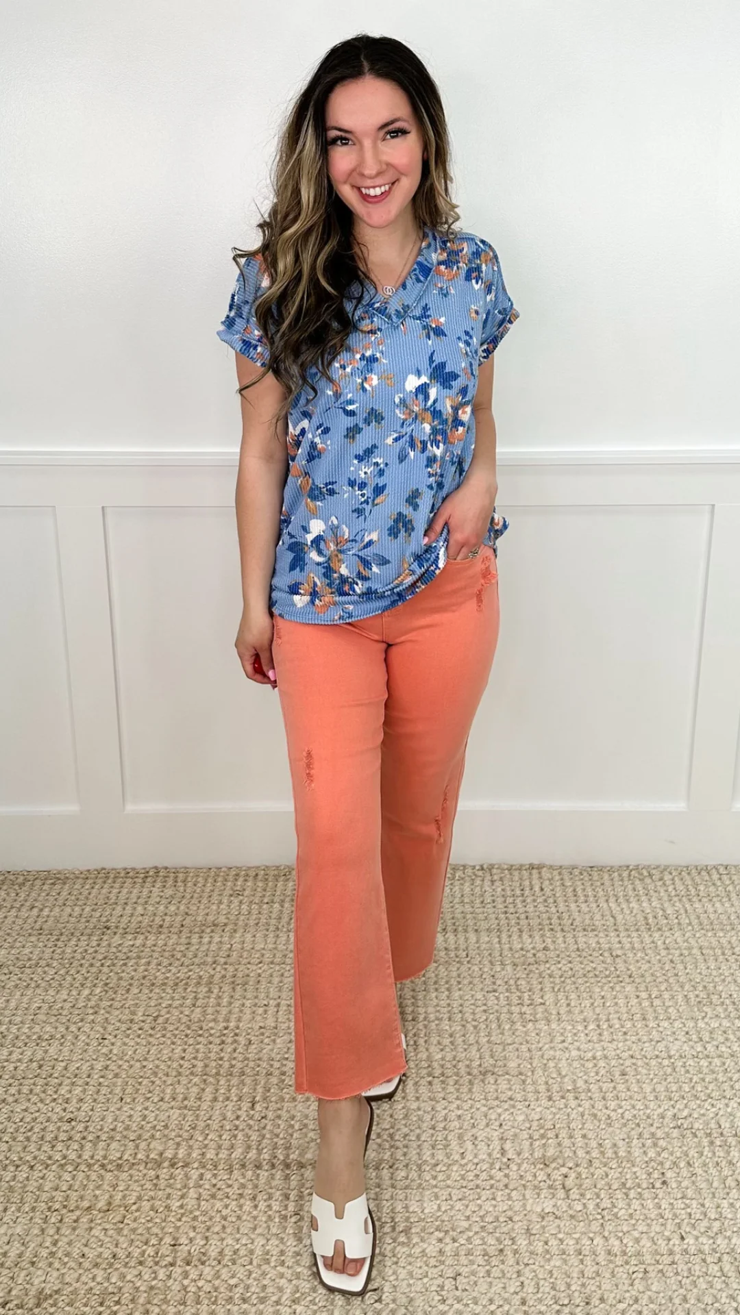 We Belong Ribbed Short Sleeve Blue Avery Mae Top - Image 3