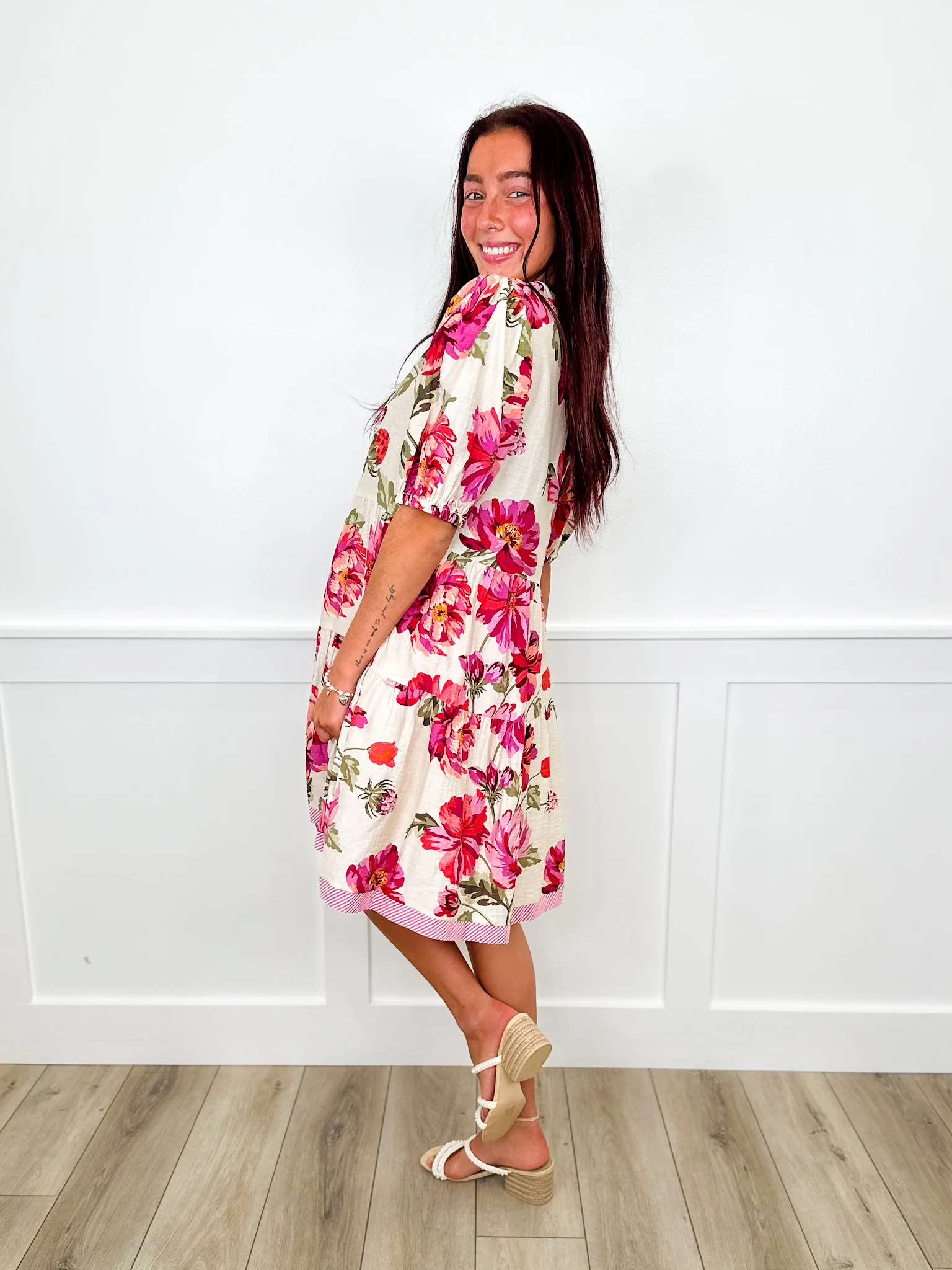 Wildflower Waltz Lightweight Short Sleeve Floral Avery Mae Dress - Image 3