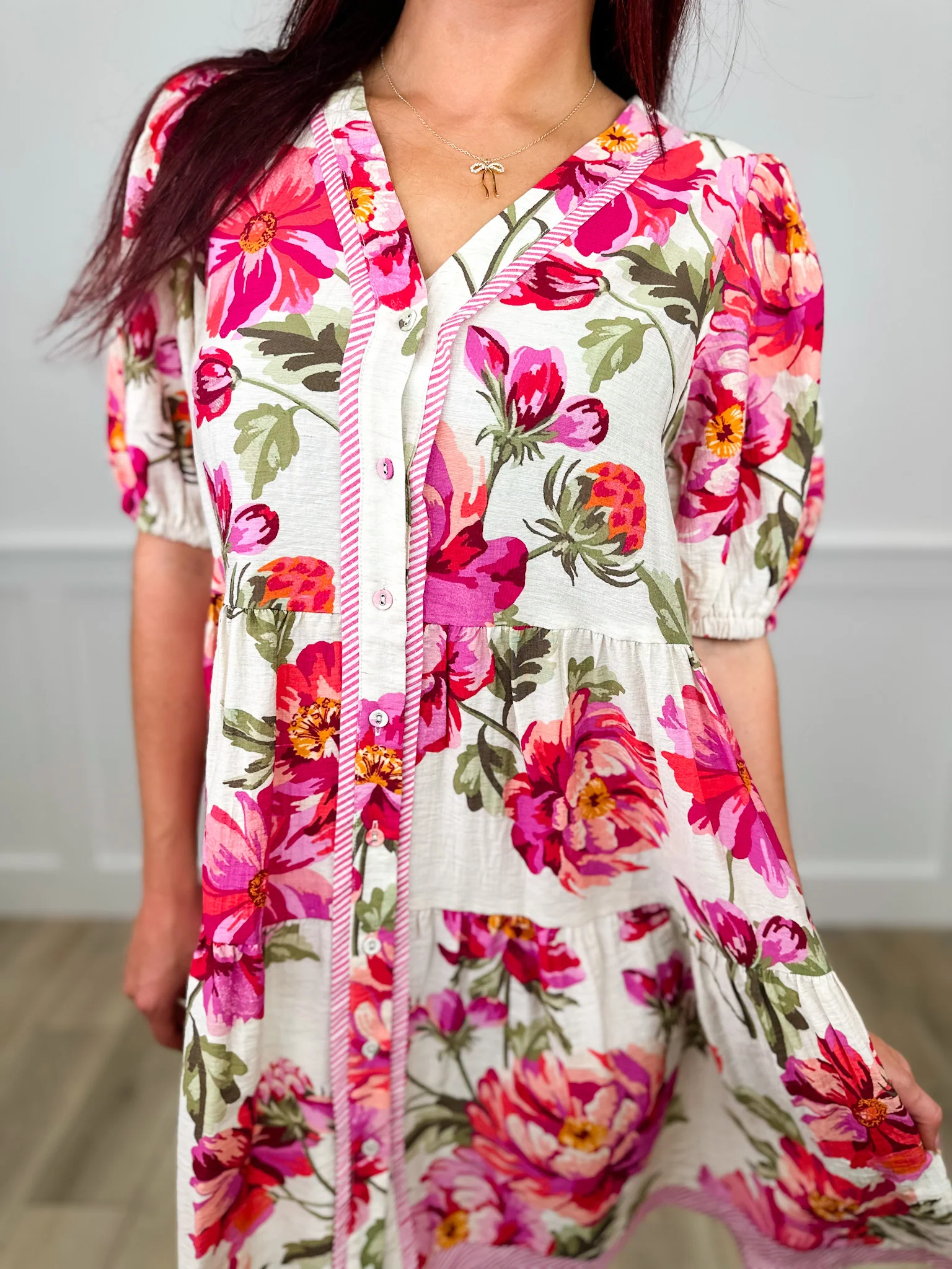Wildflower Waltz Lightweight Short Sleeve Floral Avery Mae Dress - Image 4